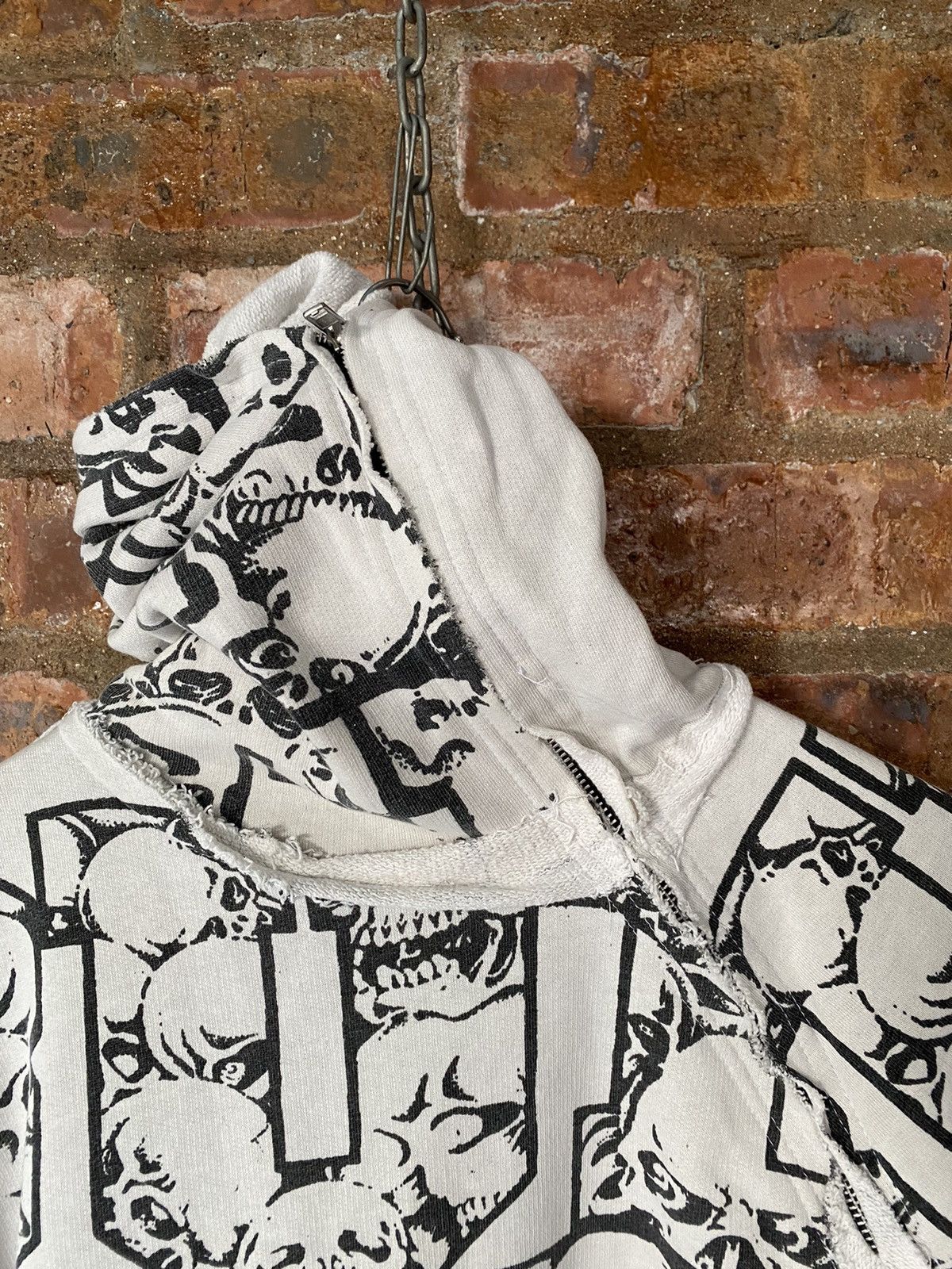 Japanese Brand Vtg Buddist Punk Japan cut and fringe Skull full zip hoodie Size US M / EU 48-50 / 2 - 7 Thumbnail