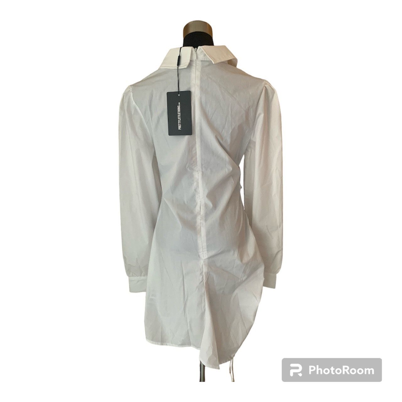 PrettyLittleThing New W/ Tag Ruched Side Fitted Shirt Dress Size M / US 6-8 / IT 42-44 - 4 Thumbnail