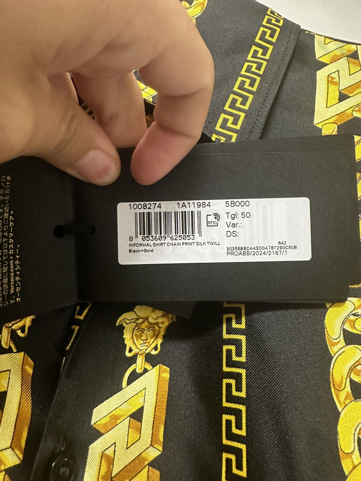 Versace Versace Chain Silk Shirt Size US M / EU 48-50 / 2 - 4 Thumbnail