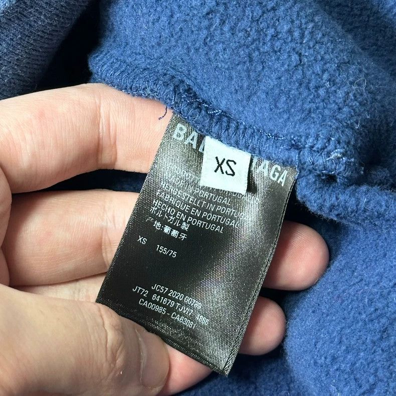 Balenciaga Balenciaga Blue destruction makes old marathon hooded swea Size US XS / EU 42 / 0 - 5 Thumbnail