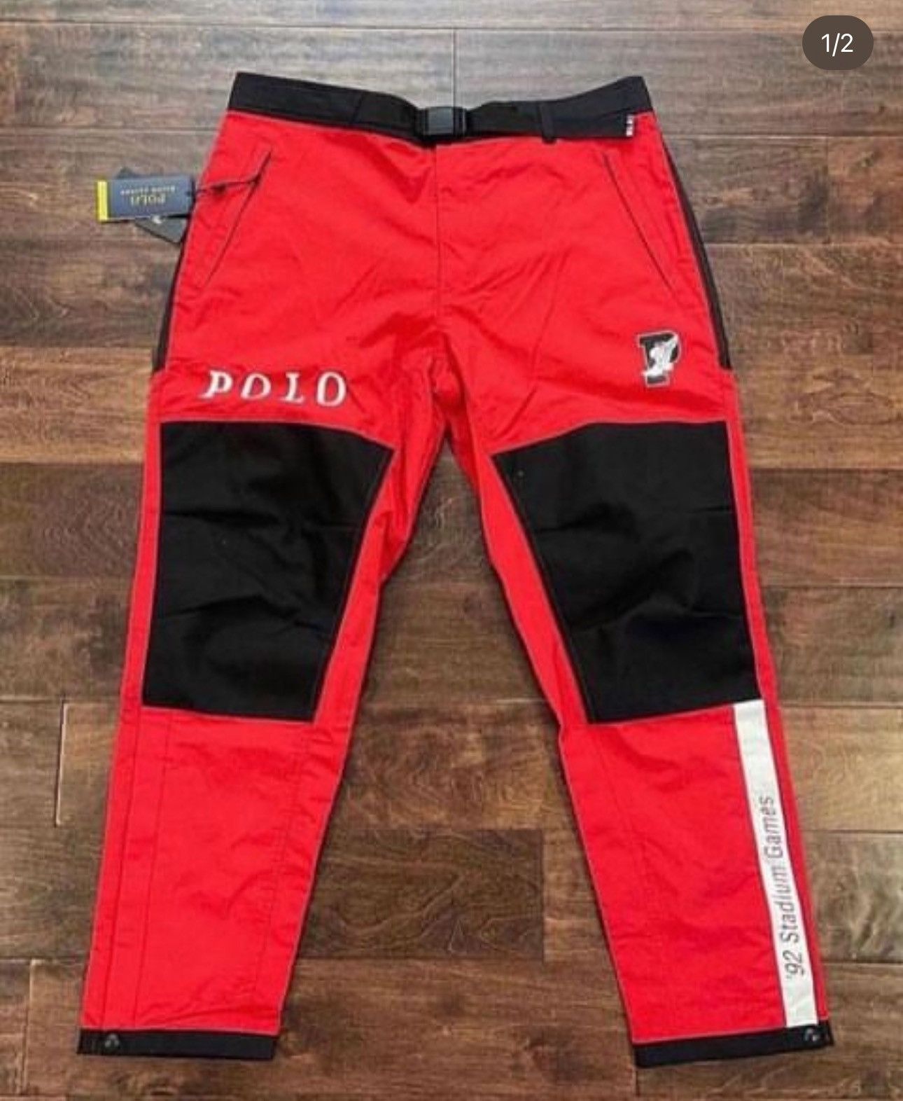 image of Polo Ralph Lauren. P Wing 1992 Stadium Pants .. Large in Red, Men's (Size 34)