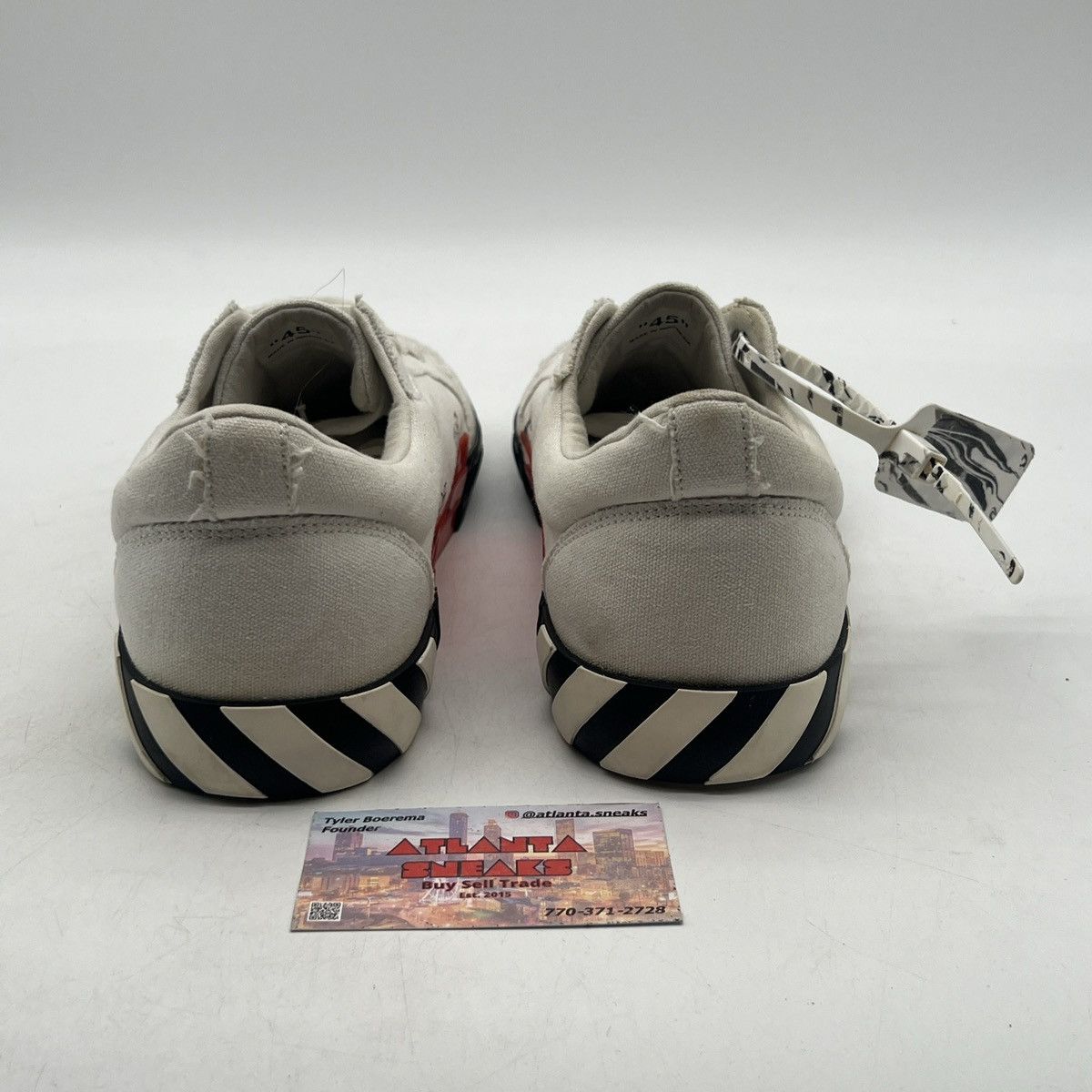 Off-White Off white vulc sneaker white black light blue Size US 11.5 / EU 44-45 - 3 Thumbnail
