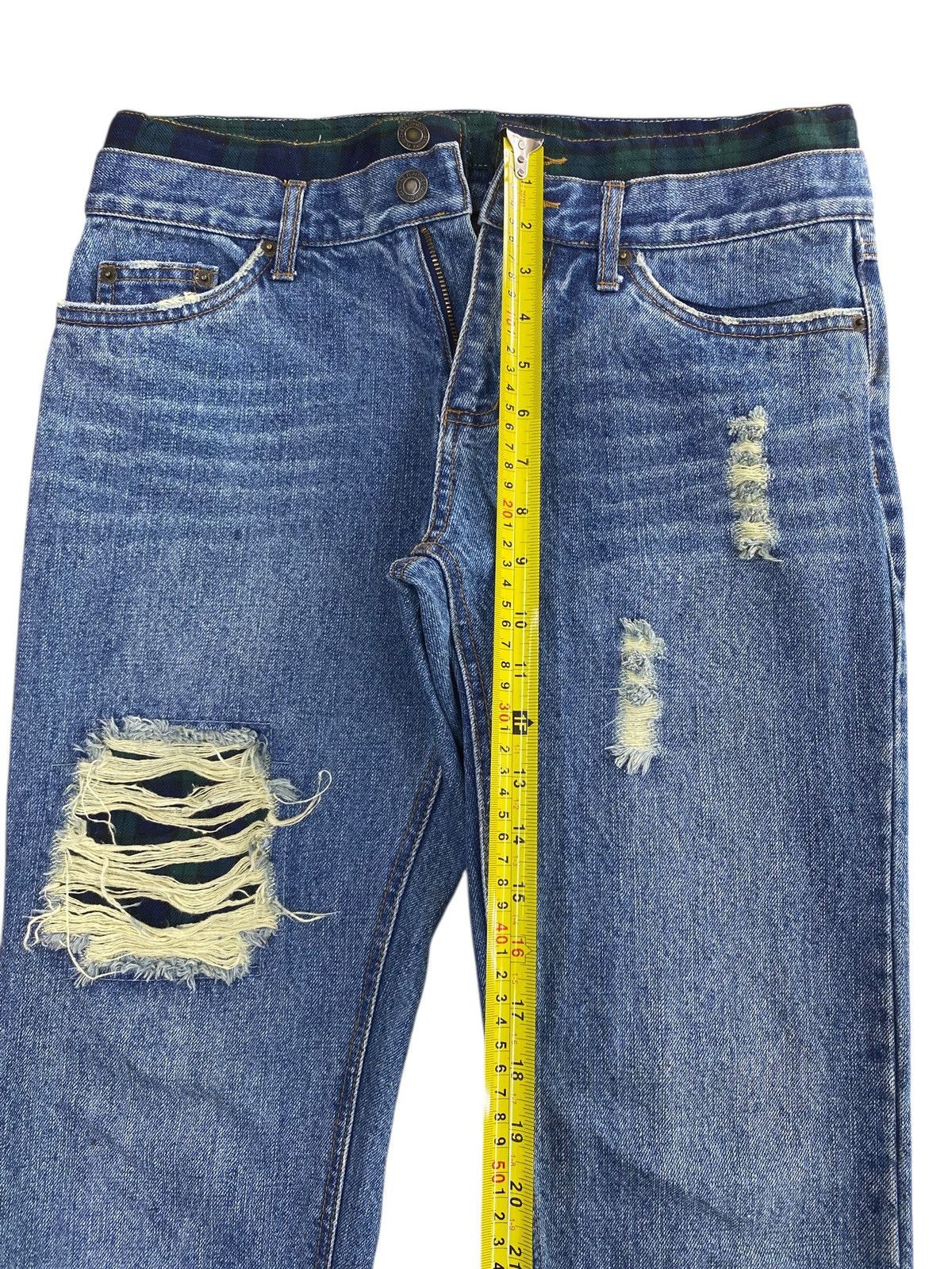 Japanese Brand Japanese Brand Acid Blue Wash Style Distressed Jeans Size US 30 / EU 46 - 6 Thumbnail