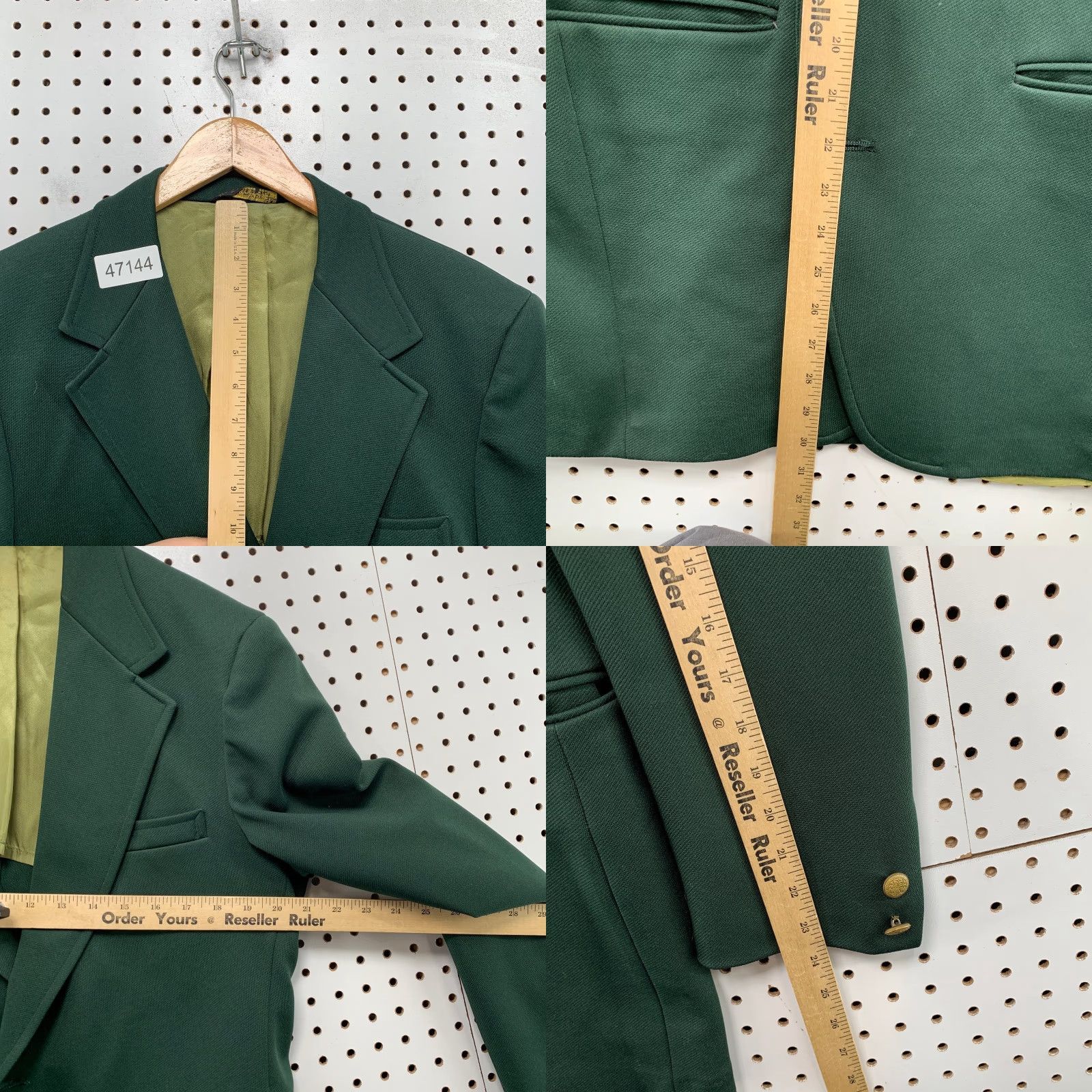 Vintage VINTAGE Palm Beach Blazer Mens 42 Green Gold Button USA Amalgamated Union Tag Blazer Size 42R - 9 Thumbnail