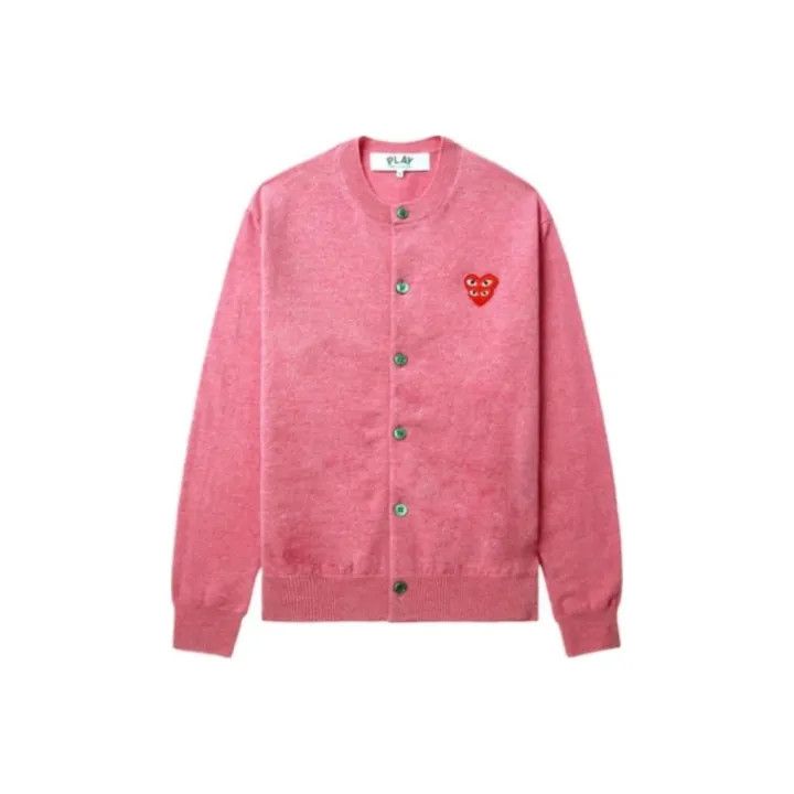 Comme des Garcons Play Pink Heart Embroidered Sweater 0079