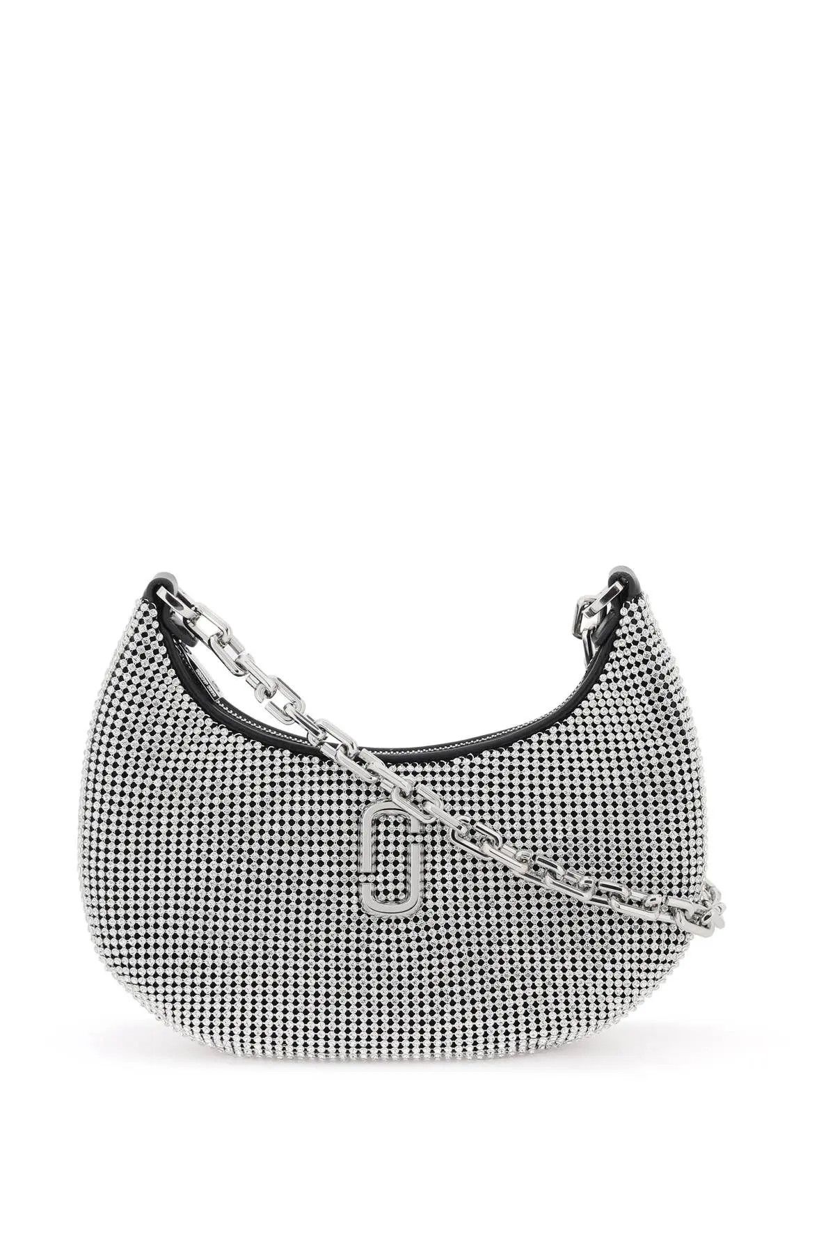 o1s22i1n1223 Rhinestone Small Curve Bag in Black Silver
