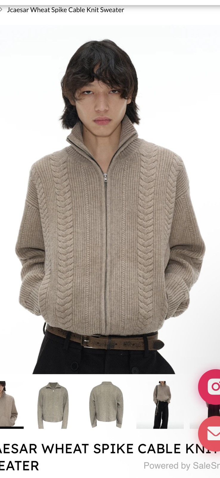 Other Jcaesar Wheat Wool Knitted Zip Up with Turtleneck Size US S / EU 44-46 / 1 - 1 Thumbnail