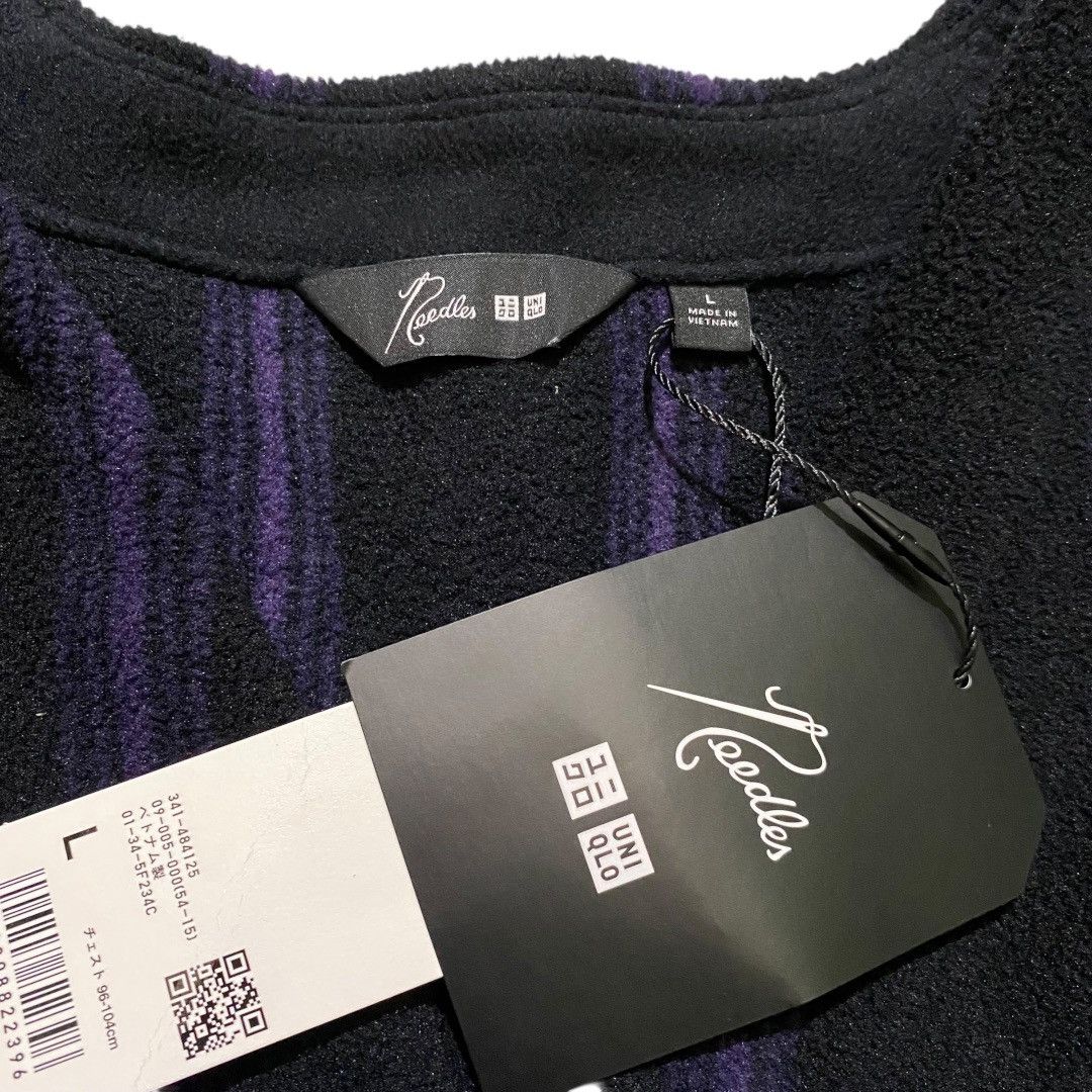 Needles × Uniqlo Uniqlo needles japan stripe black purple cardigan Size US L / EU 52-54 / 3 - 4 Thumbnail