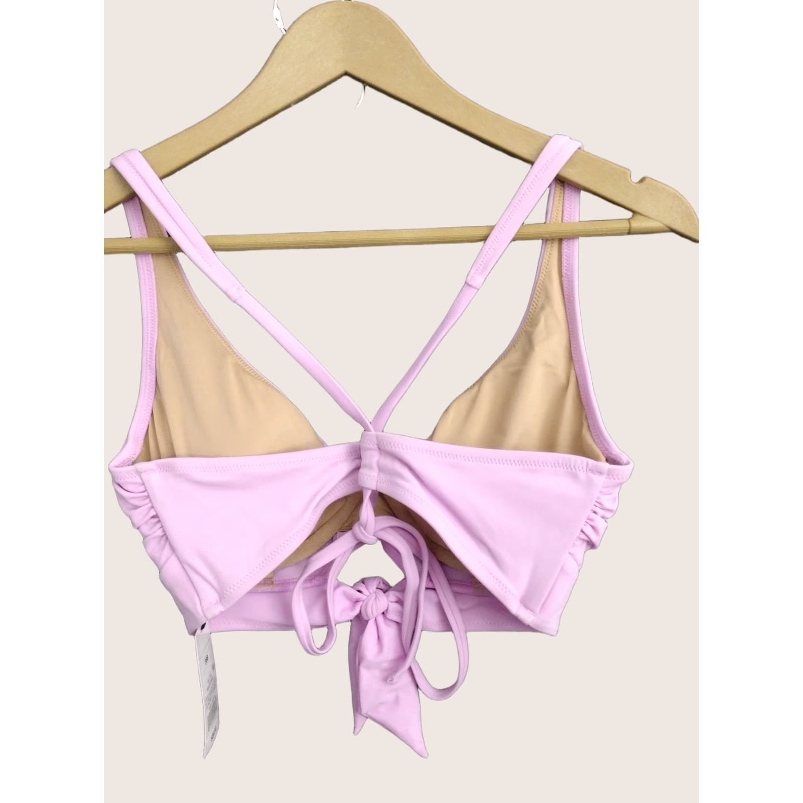 Vintage Shade & Shore Purple Front Tie Keyhole Spaghetti Bikini Top Padded 36B - Women's Swim Top, Purple, Lined, Nylon/Polyester/Spandex Size XS / US 0-2 / IT 36-38 - 1 Thumbnail