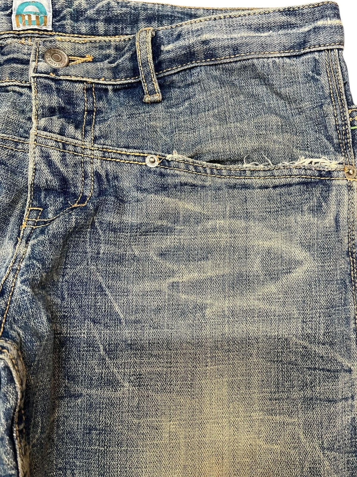 Beauty Beast × Le Grande Bleu (L.G.B.) Vintage Vie Emu Honeycomb Faded Denim Size US 33 - 4 Thumbnail
