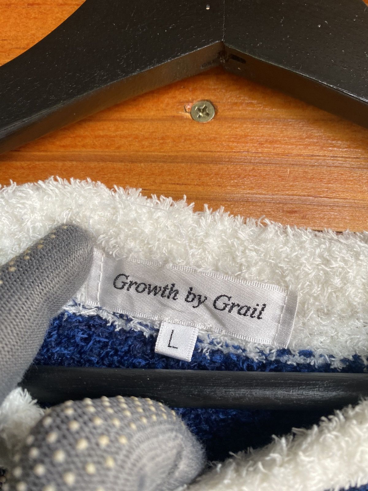 Japanese Brand Vintage Growth by Grail Navy & White Striped Fuzzy Sweater Size M / US 6-8 / IT 42-44 - 6 Thumbnail