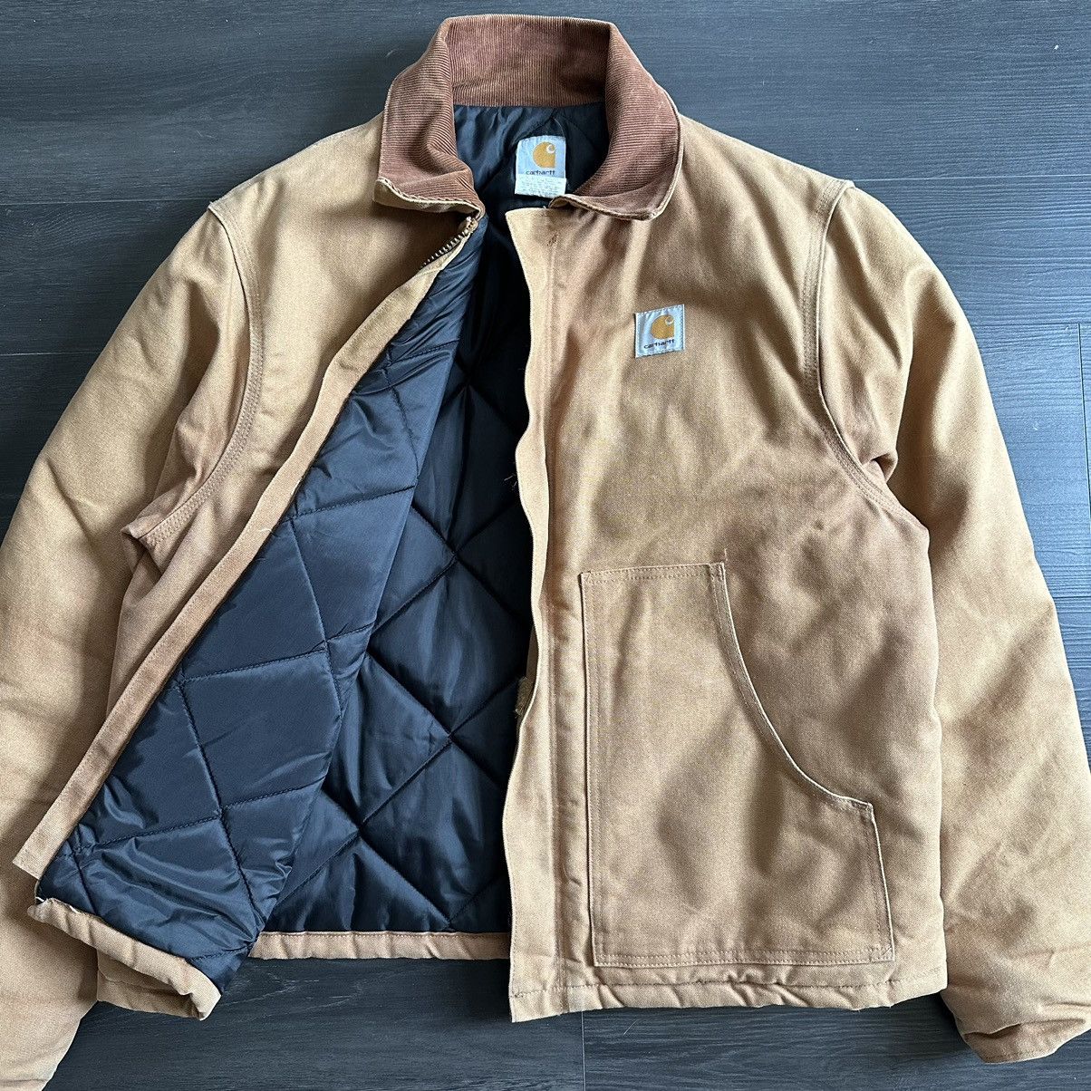 image of Y2K Carhartt Zip Up Work Jacket in Brown, Men's (Size Large)