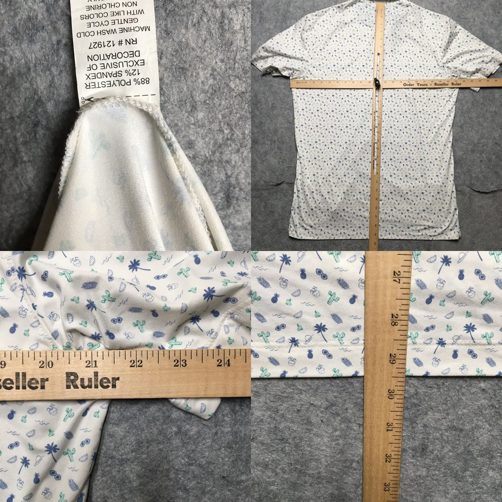 johnnie-O Johnnie-O Featherweight Polo Shirt Mens Medium Tropical Print Golf UPF 50 Size US M / EU 48-50 / 2 - 8 Thumbnail