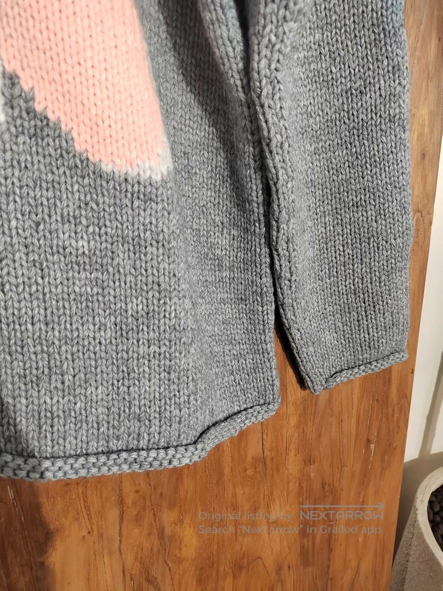Japanese Brand Floral Knit Sweater in Gray. Size L / US 10 / IT 46 - 3 Thumbnail