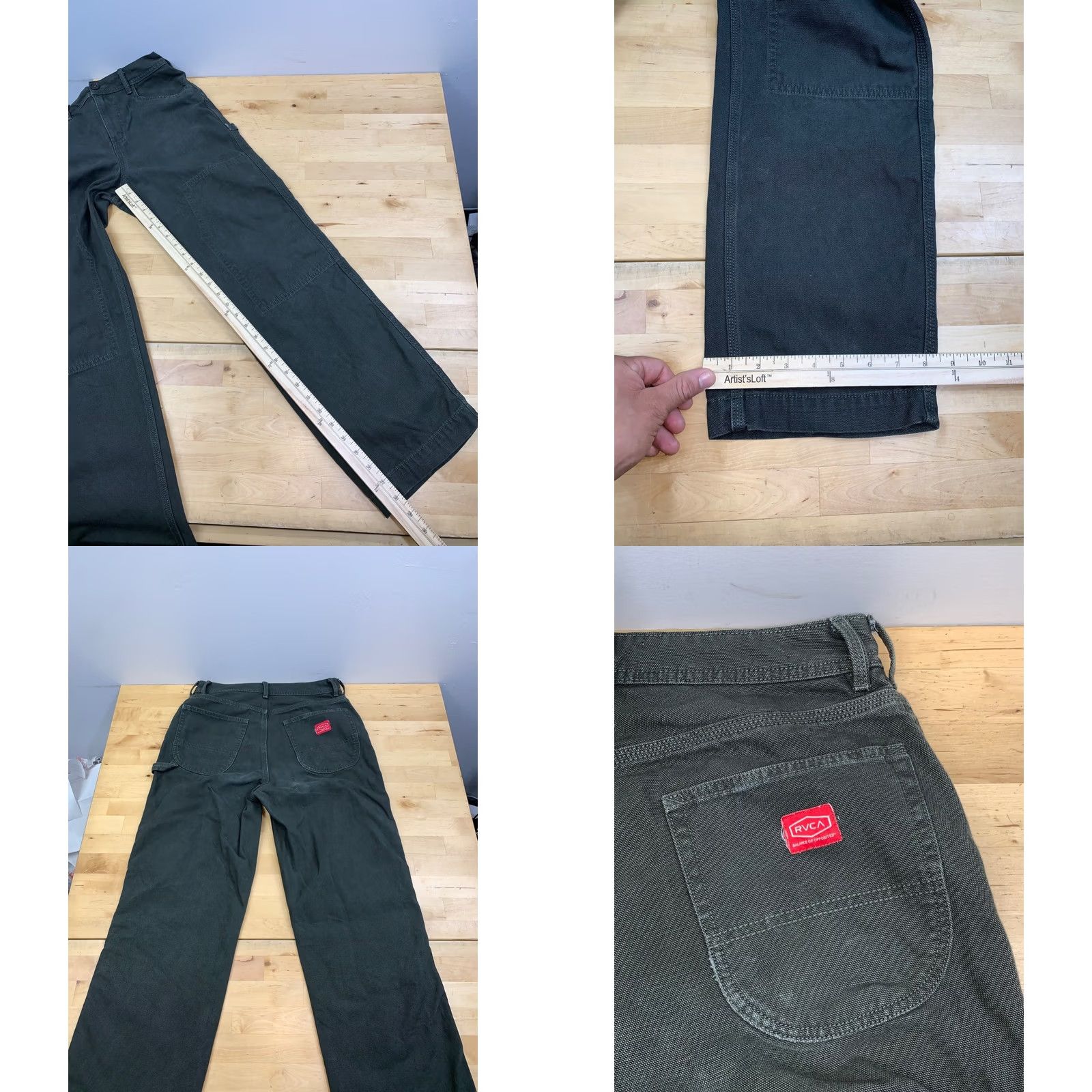 RVCA RVCA x Stella Double Knee Carpenter Jeans Women 25 Green Grunge Vintage No Size 42" / US 20 - 8 Thumbnail