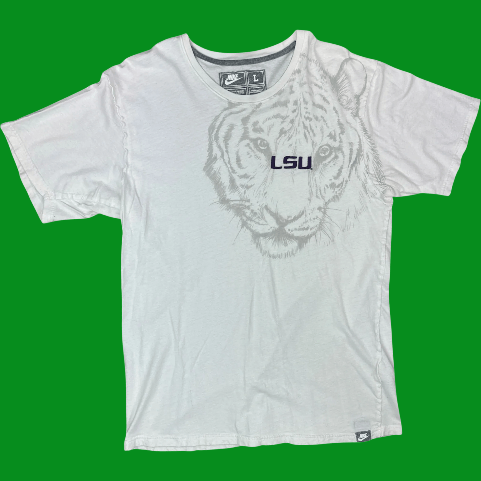 Nike VTG Nike LSU Tigers Tiger Logo Hemp Blend Tee Size US L / EU 52-54 / 3 - 1 Thumbnail