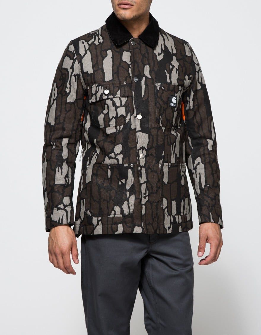 image of Carhartt Wip Xxv Chore Coat Dearborn Canvas Camo Trebark, Men's (Size Large)