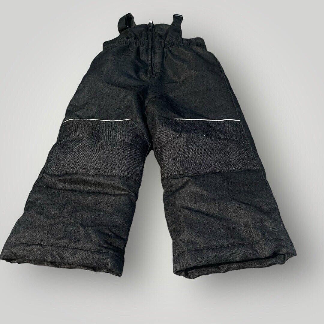 Designer Kids Black Insulated Snow Bib Overalls - Perfect Winter Gear Size US XXS / EU 40 - 2 Thumbnail
