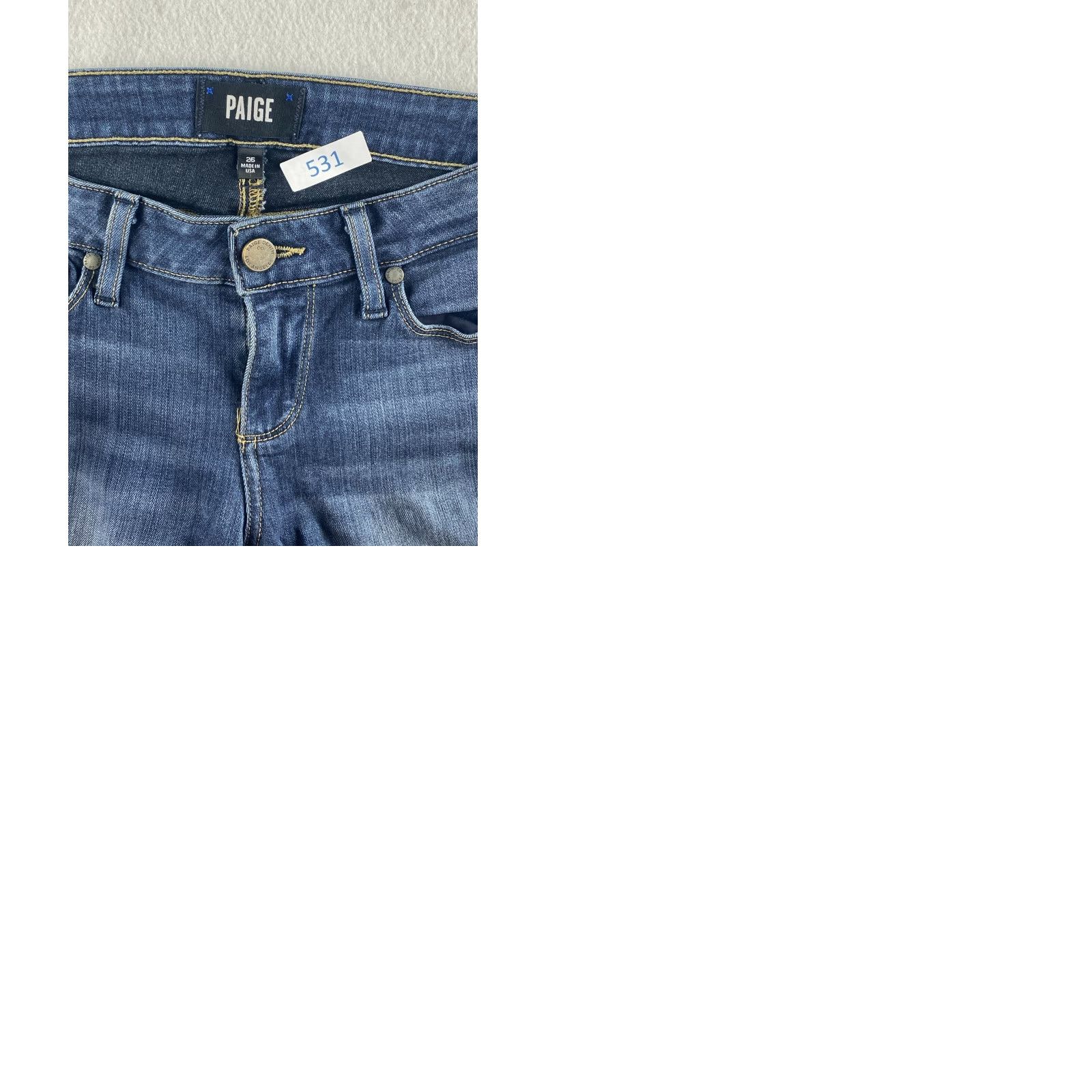 Paige Paige Verdugo Ankle Jeans Womens 25 Petite Stretch Denim USA Made 28x24 Blue Size 42" / US 20 - 9 Thumbnail