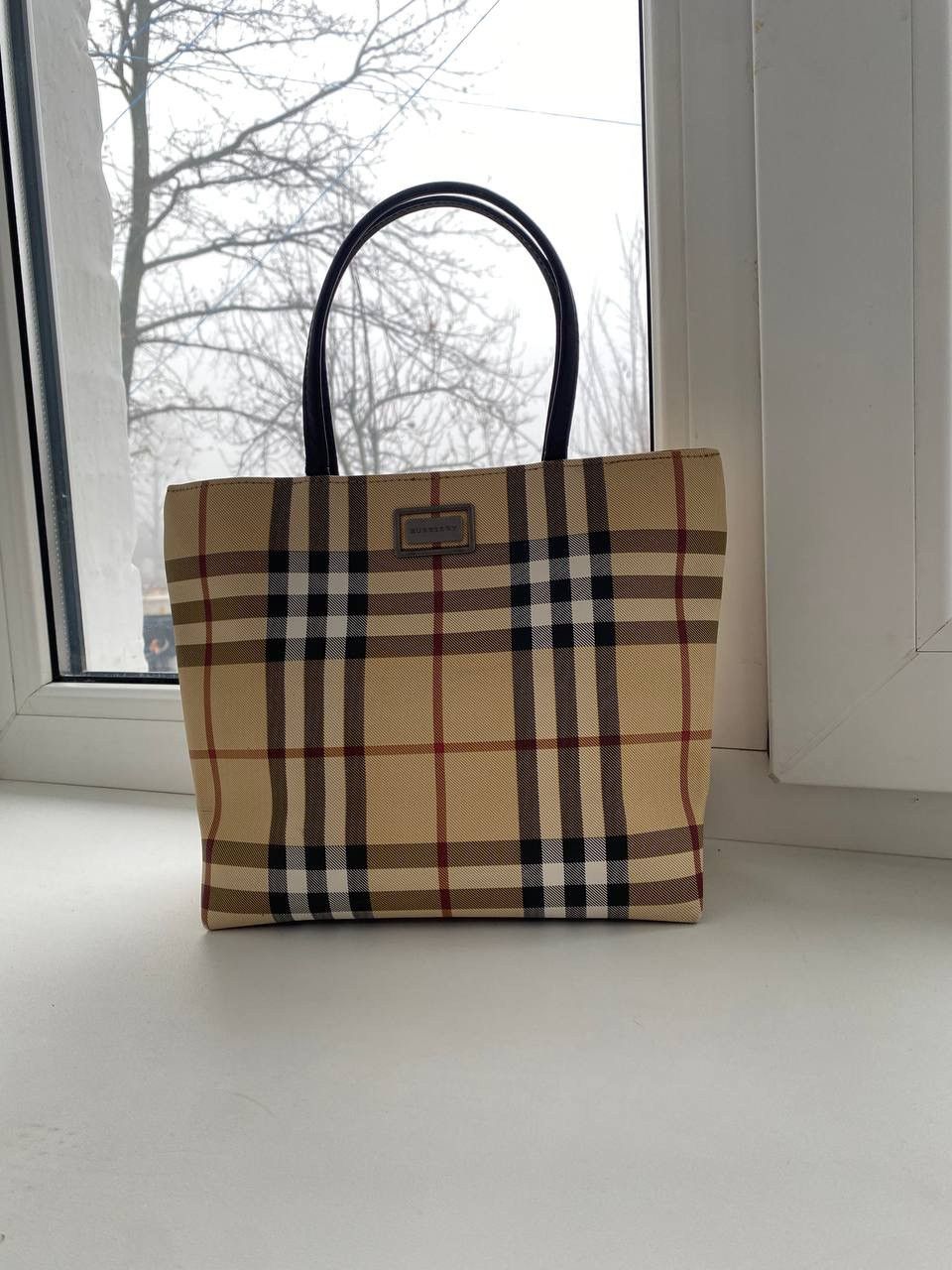 Burberry × Vintage Burberry Nova Check Coated Canvas Tote Bag Purse Size ONE SIZE - 1 Thumbnail