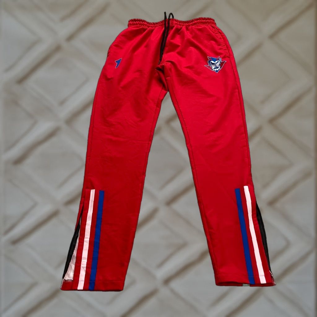 CB Sports BSN Sports Track Pants Men XS Red Tapered Ankle Zip Elastic Waist Basketball Football Size US 27 - 1 Thumbnail