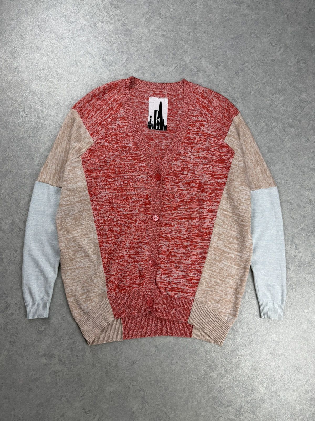 Japanese Brand Okiraku Japan Linen Cotton Colorblock Cardigan Size F Size M / US 6-8 / IT 42-44 - 1 Thumbnail