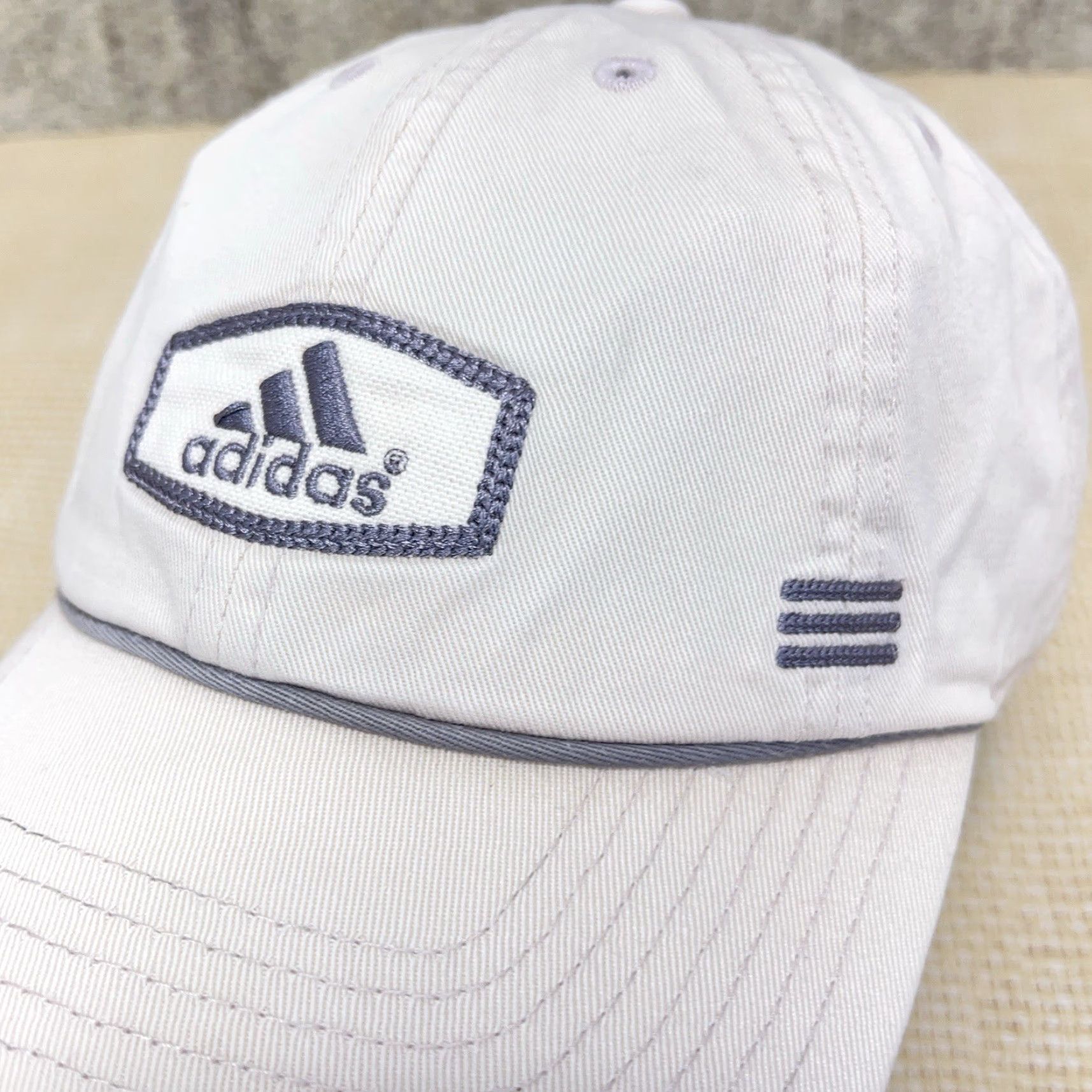 Adidas VINTAGE Adidas Hat Cap Fitted Size Medium 7 1/8 White Twill Spell Out Y2K Adidas Baseball Cap Men M White Classic Logo Outdoor Sports Size ONE SIZE - 2 Thumbnail