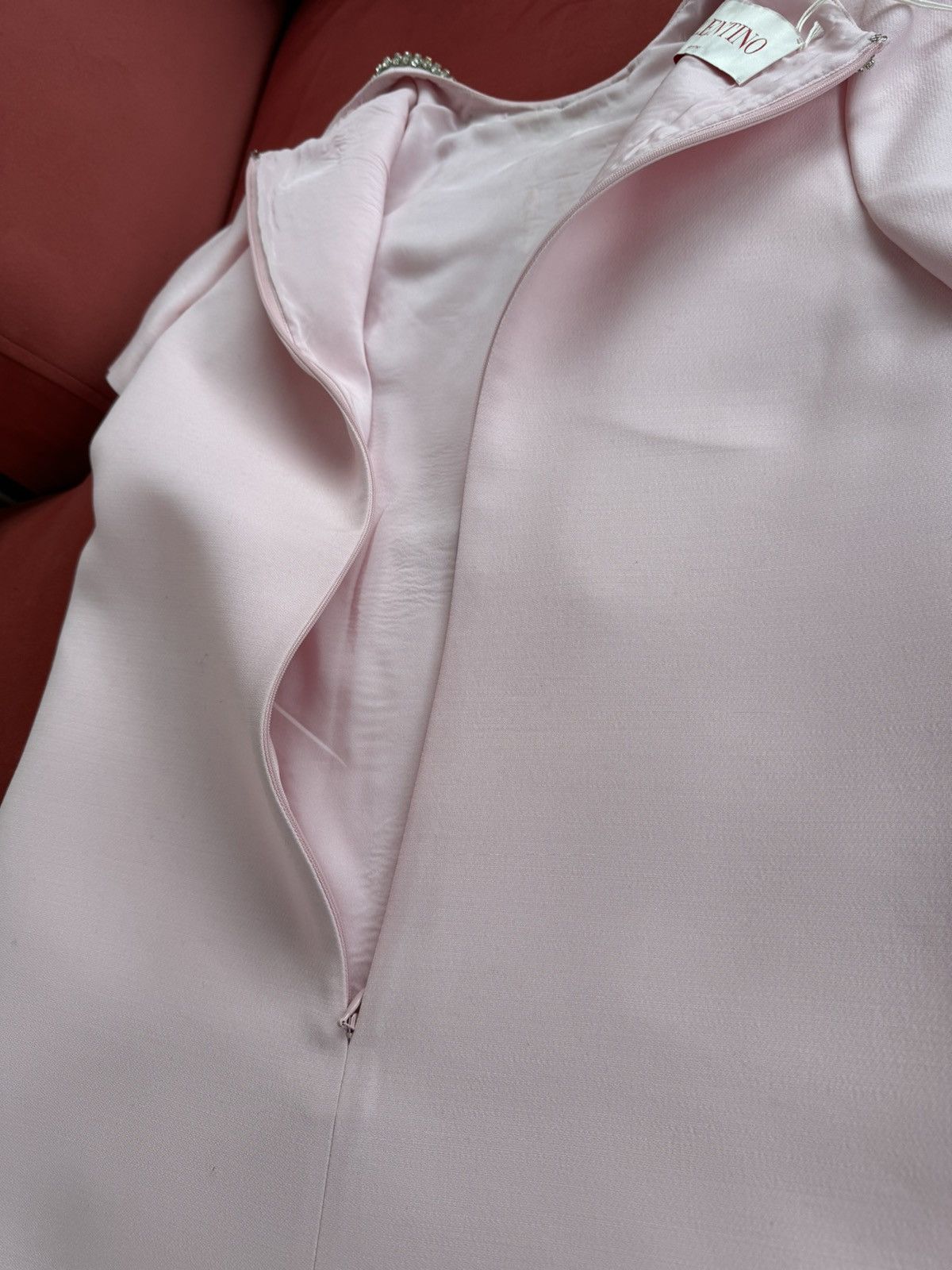 Valentino Valentino wool+silk crepe couture crystal bow pink dress, 40 Size S / US 4 / IT 40 - 13 Thumbnail