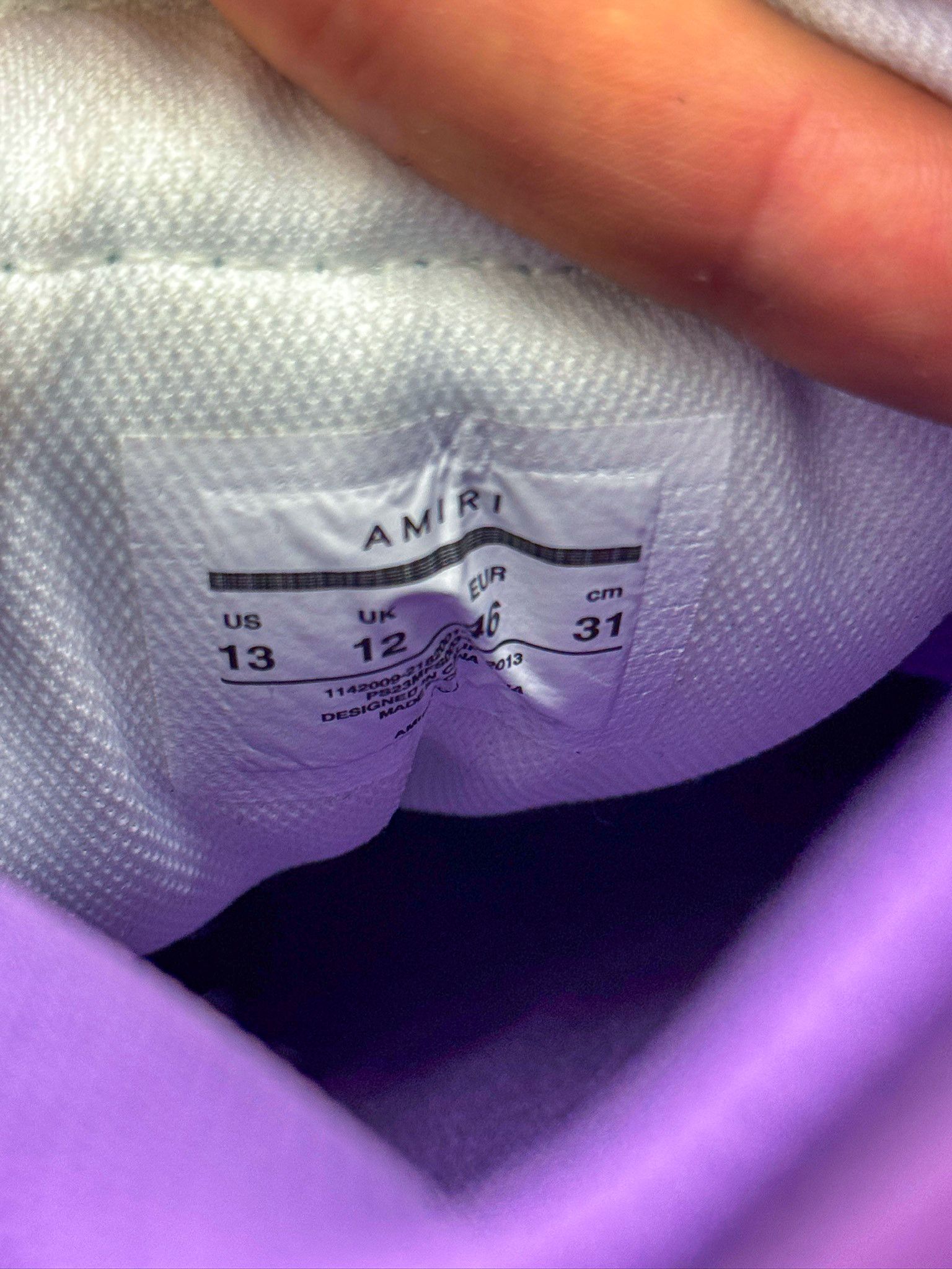 Amiri AMIRI Skel Top Low "Purple White" 2022 Skeleton Bones Size US 13 / EU 46 - 21 Thumbnail