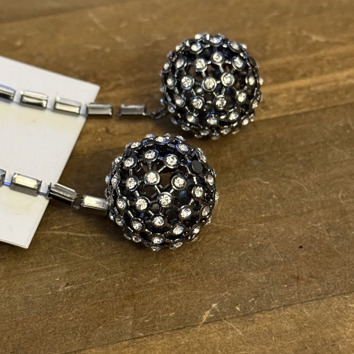 AQUA Aqua hematite rhinestone ball dangle chain earrings Size ONE SIZE - 5 Thumbnail