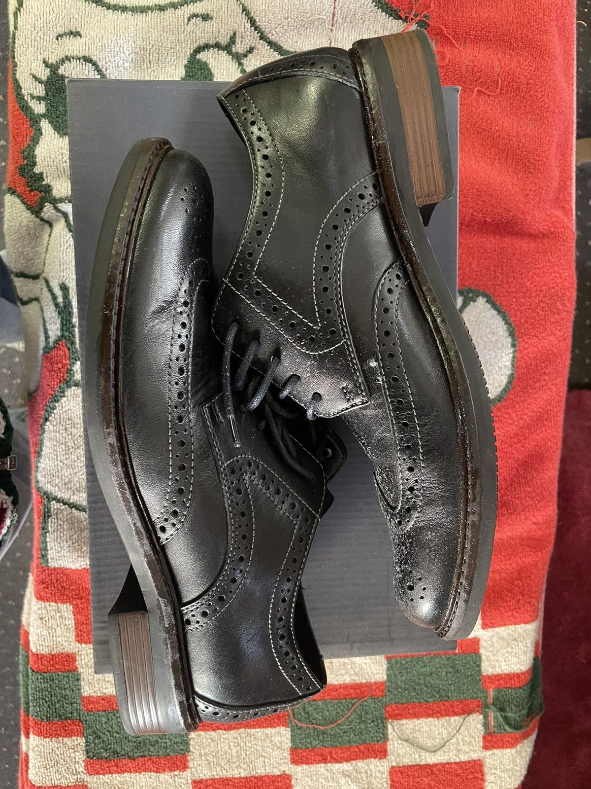 Bostonian Clarks Bostonian black wing tip shoe Size US 7.5 / EU 40-41 - 3 Thumbnail