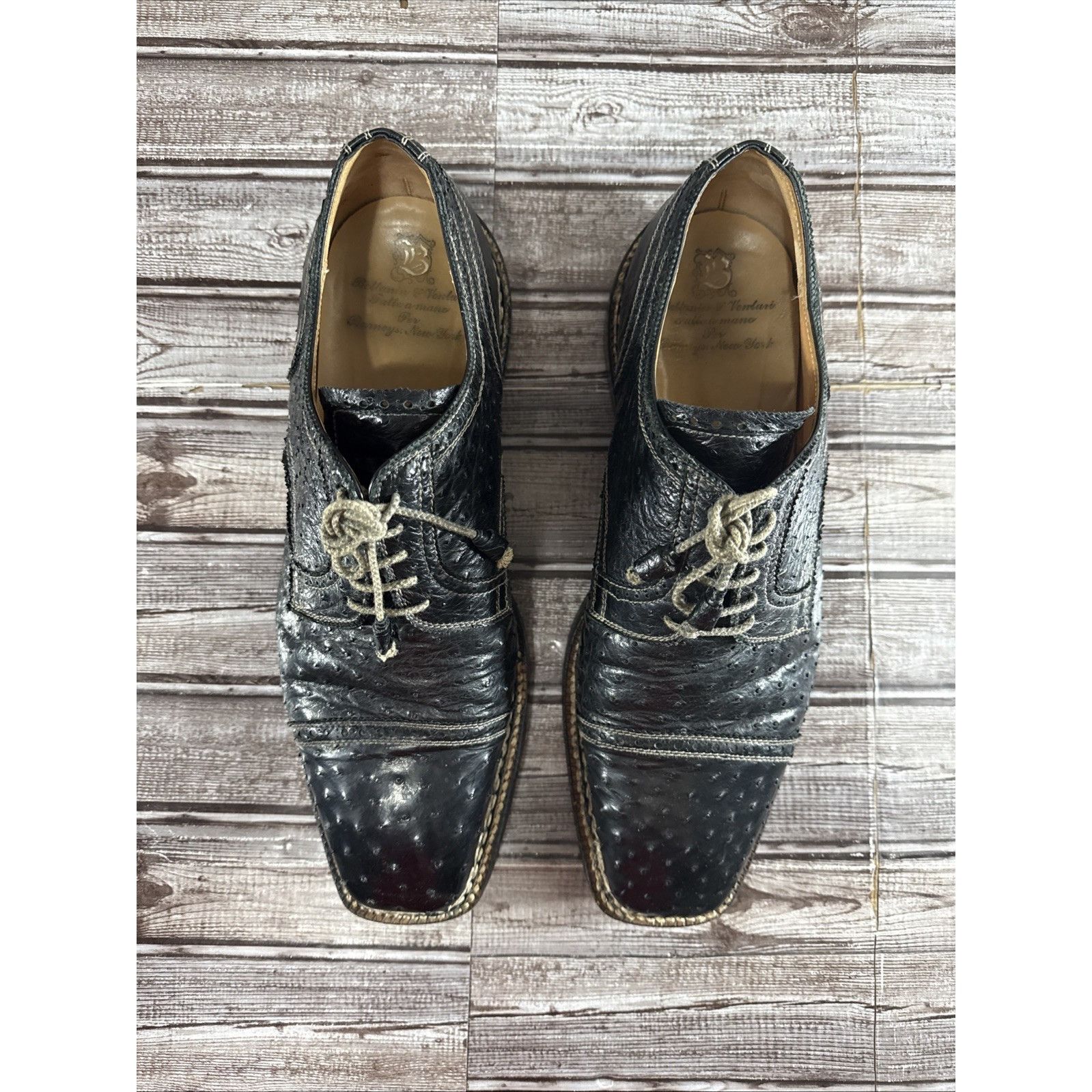 Bettanin & Venturi Bettanin & Venturi ostrich leather Oxford Dress Shoes sz 13 Size US 13 / EU 46 - 10 Thumbnail