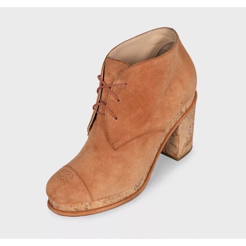 Chanel Chanel Brown Suede Lace-Up Ankle Boots - Size 39 Size US 8 / IT 38 - 3 Thumbnail
