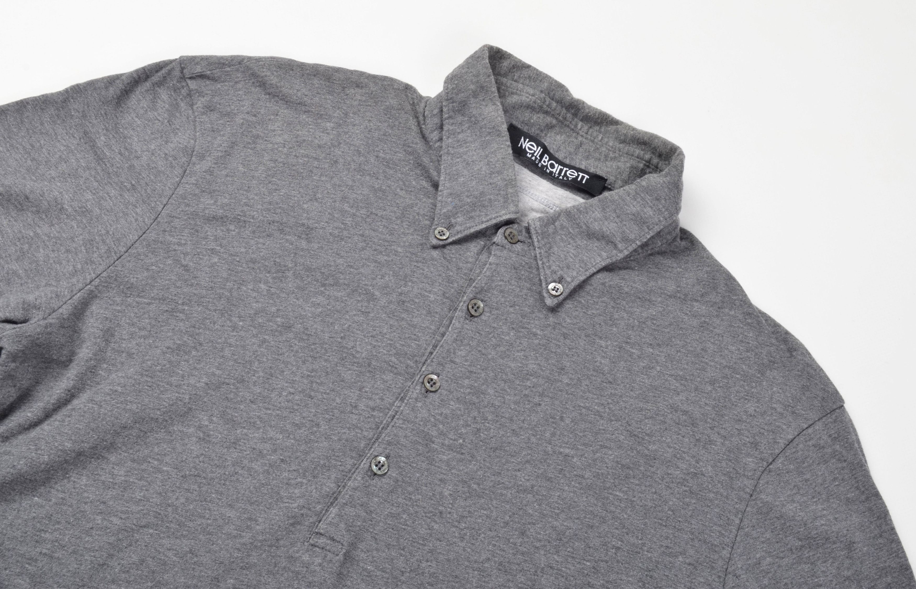 Neil Barrett Neil Barrett Gray Double Layer Collared Polo Shirt Size US M / EU 48-50 / 2 - 2 Thumbnail