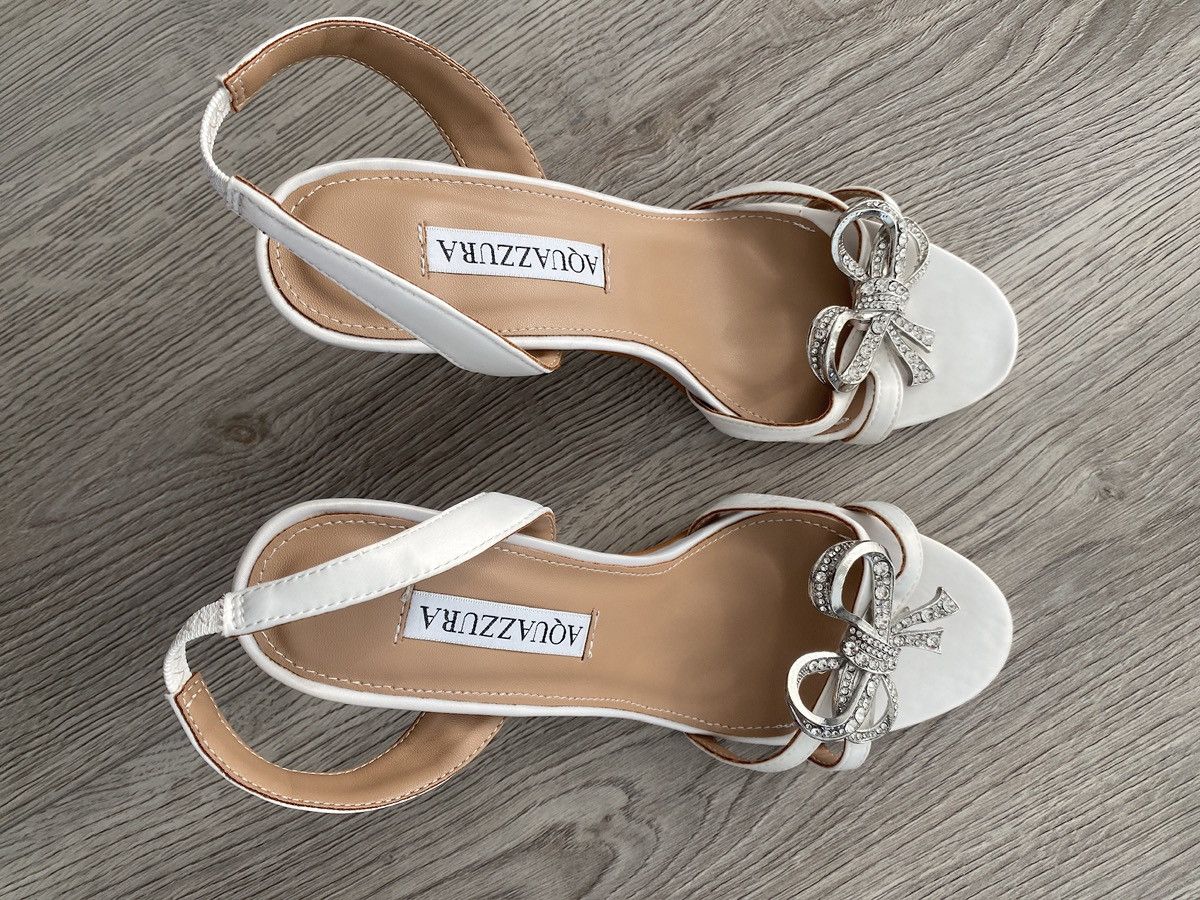 Aquazzura White Aquazurra Babe Sandals 85 heels Size US 8 / IT 38 - 3 Thumbnail