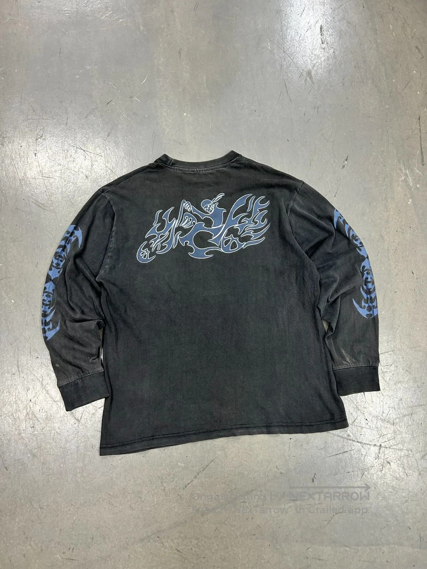 Vintage Vintage 90s Skull Motorcycle Long Sleeve Tee. Size US M / EU 48-50 / 2 - 3 Thumbnail