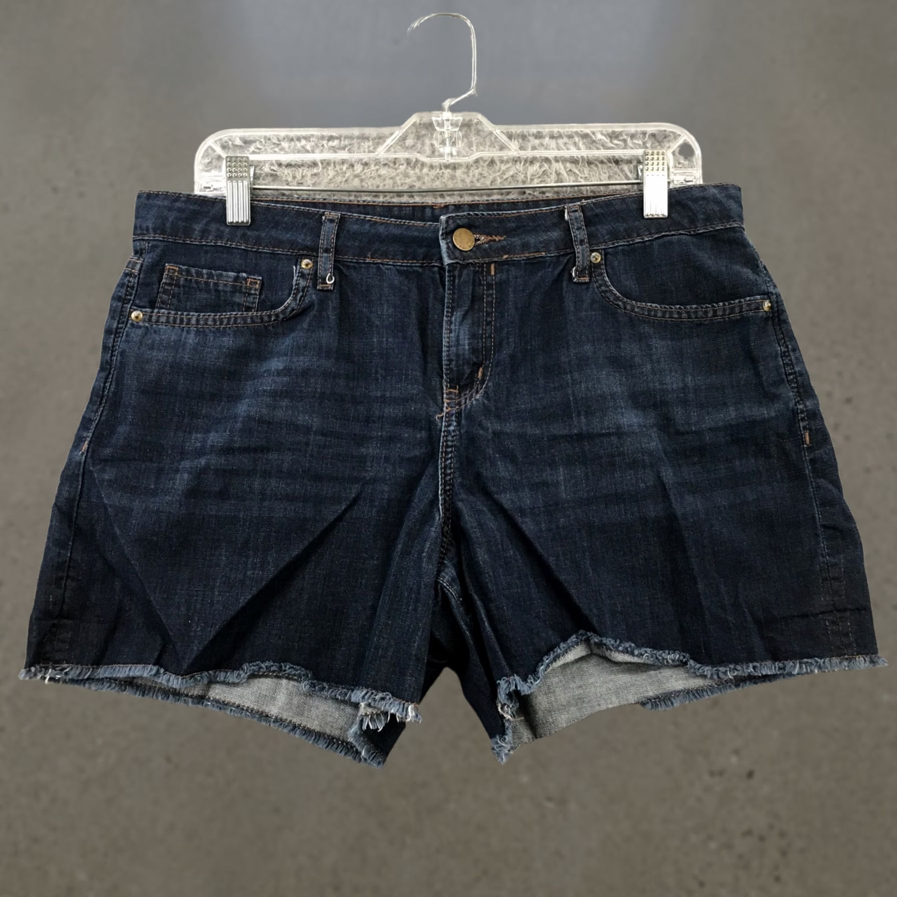 Calvin Klein Calvin Klein Cut Off Shorts Womens 10 Blue Denim High Rise Zip Fly Shorts Women 10 Blue Denim Casual Activewear Summer Womens Size 32" / US 10 / IT 46 - 1 Thumbnail