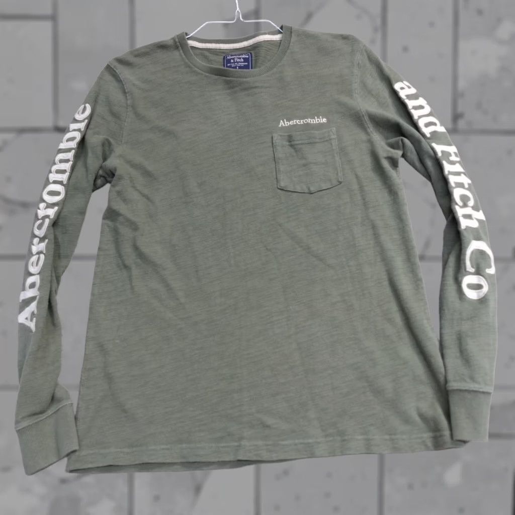 Abercrombie & Fitch Abercrombie & Fitch Shirt Small Green Long Sleeve Embroidered Pocket Crew Neck Men XS S? Size US S / EU 44-46 / 1 - 1 Thumbnail
