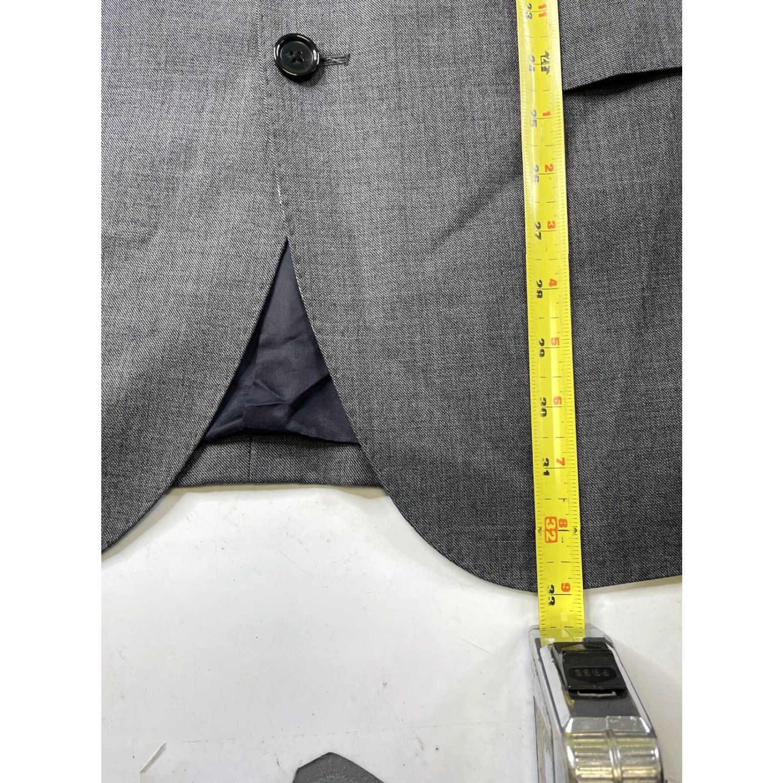 J.Crew J.CREW Blazer Jacket Mens 42L Gray LUDLOW TOLLEGNO 1900 Wool Double-Vented Notch Lapel Long Single-Breasted Two-Button Button Front Dry Clean Only Size 42R - 6 Thumbnail