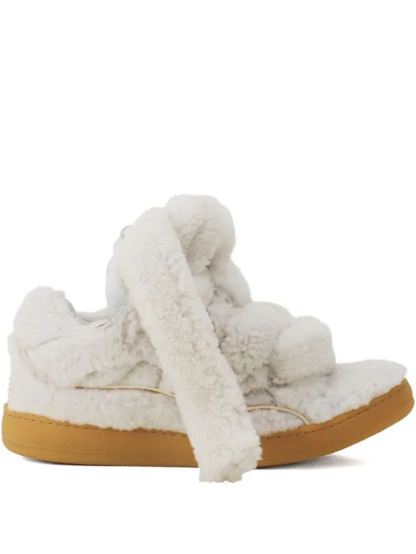 Lanvin os11x0326 Curb Shearling Sneakers in White Size US 14 / EU 47 - 1 Thumbnail
