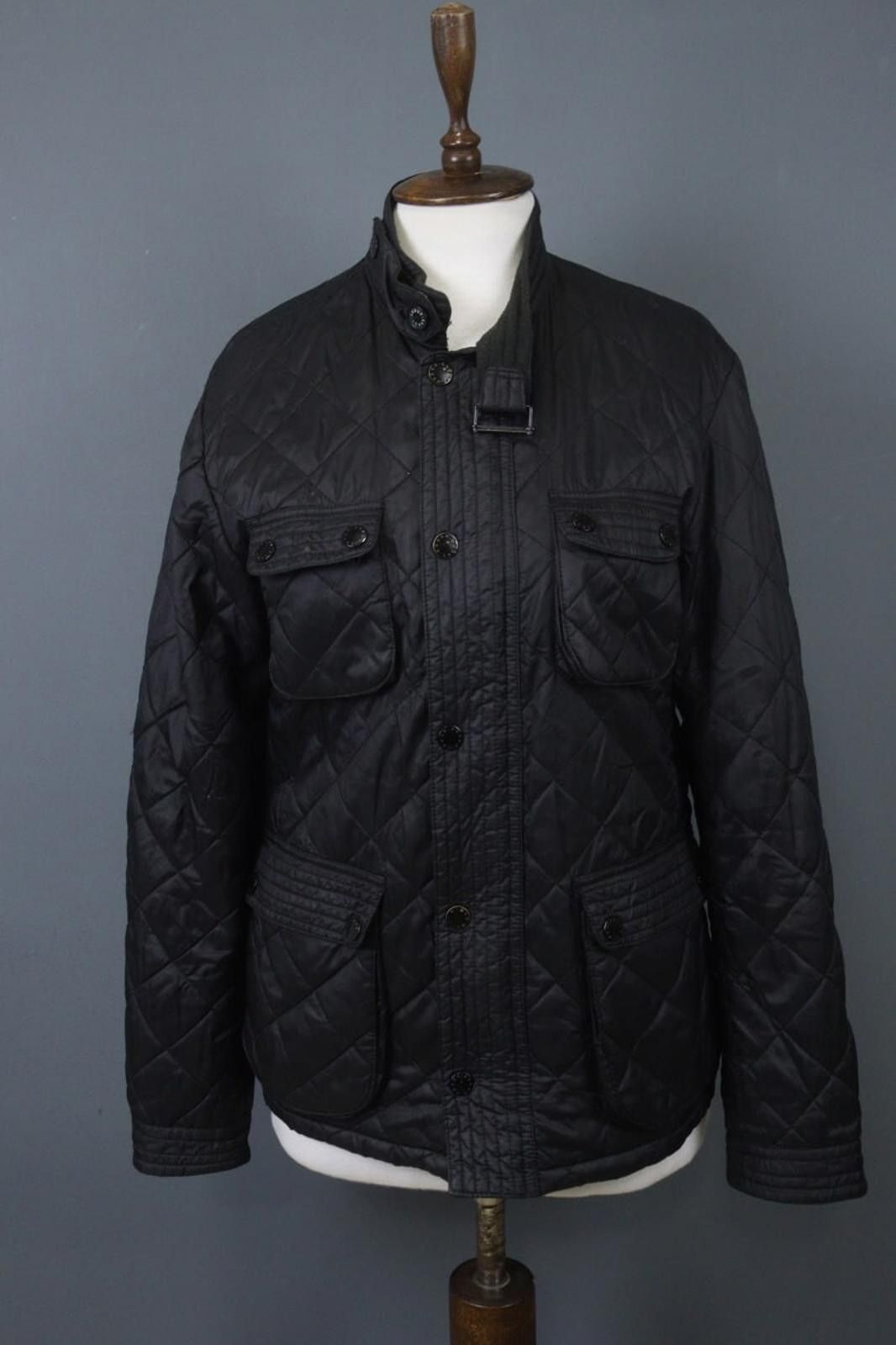 Barbour Barbour Black Belted Mock Neck Pocket Zip Quilted Jacket Size US M / EU 48-50 / 2 - 1 Thumbnail