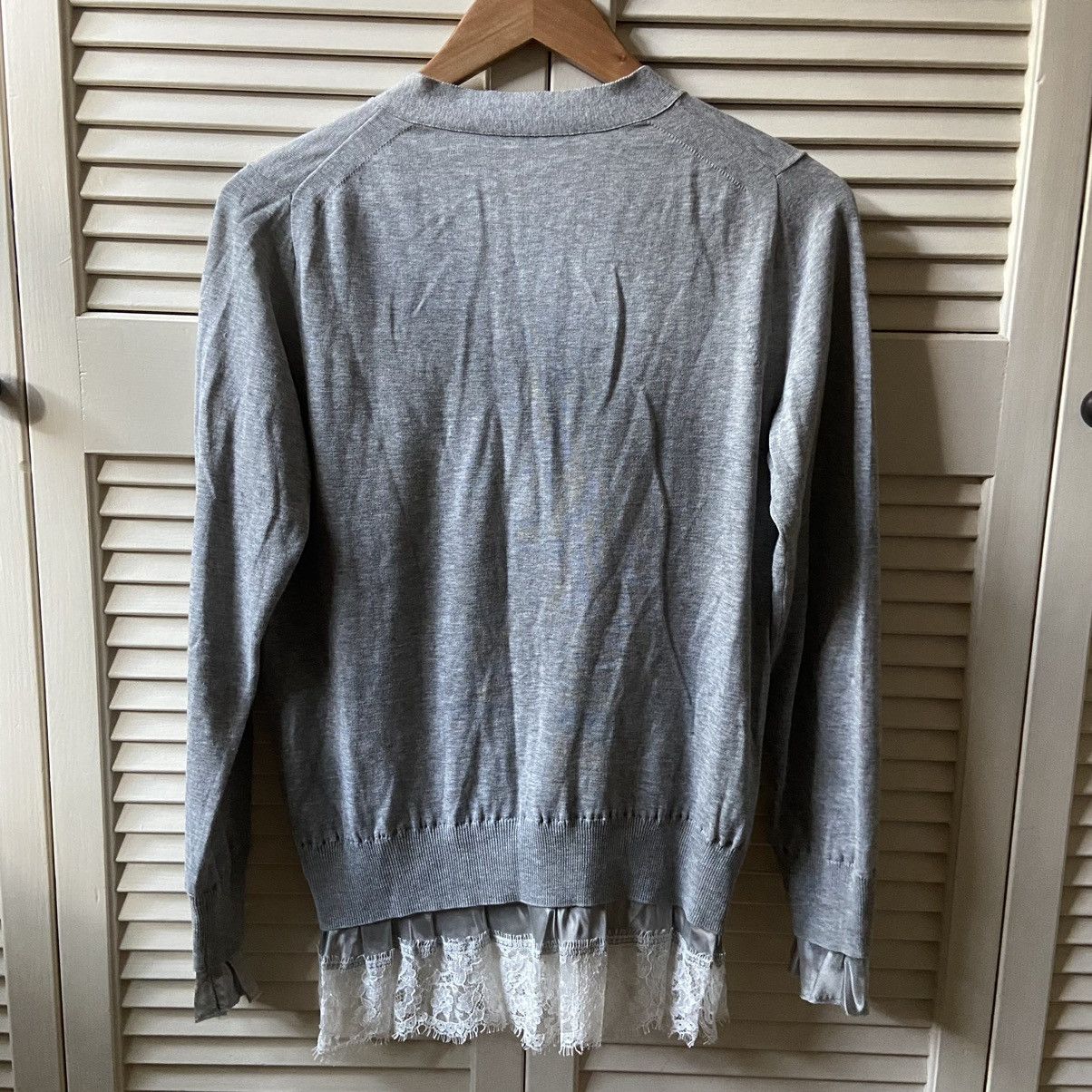 Sacai Sacai Luck Japan Grey Cardigan Sweater Lace Details Coquette Size M / US 6-8 / IT 42-44 - 8 Thumbnail