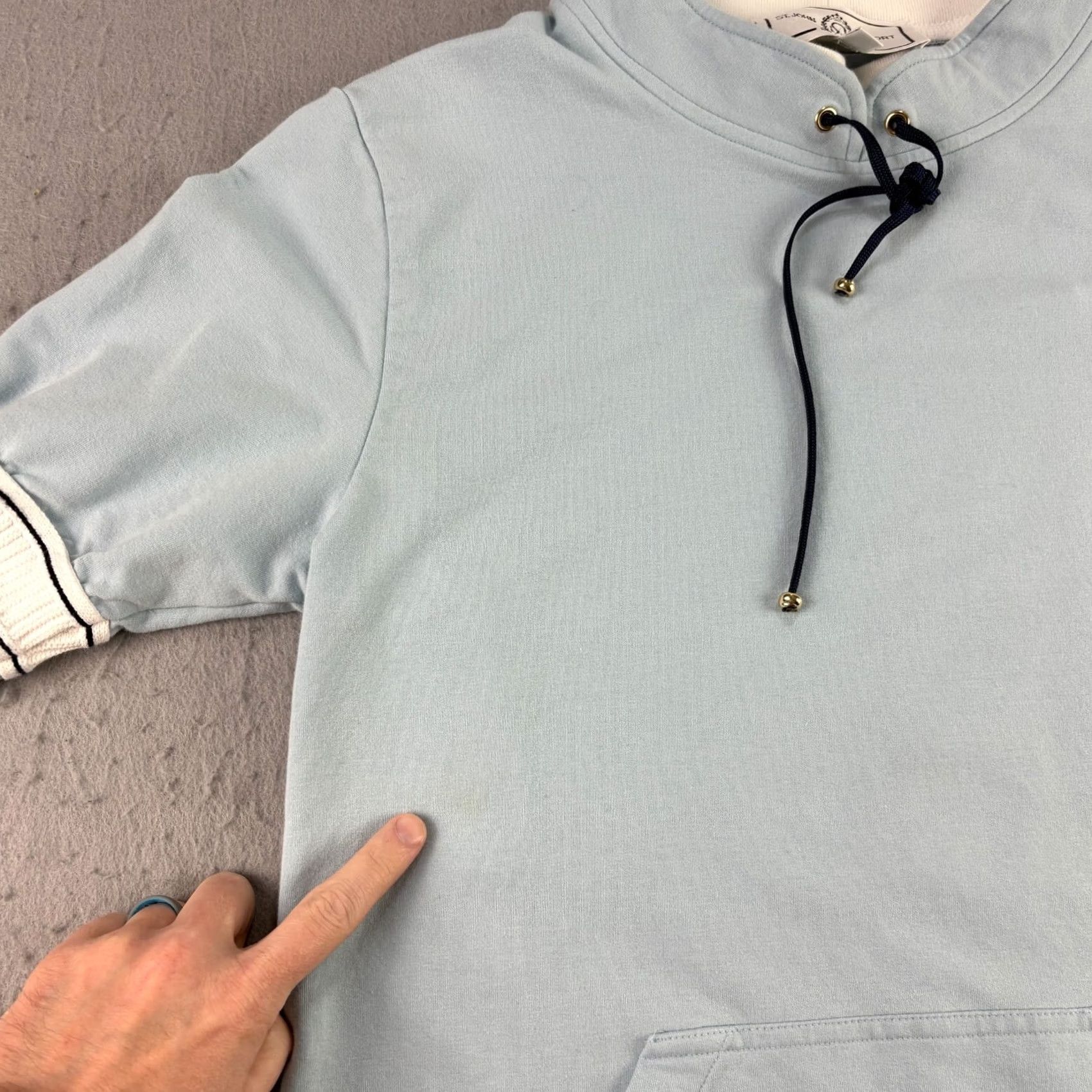 Vintage St John Sport Sweater Womens Size S Blue Pullover Pocket Long Sleeve Size S / US 4 / IT 40 - 3 Thumbnail