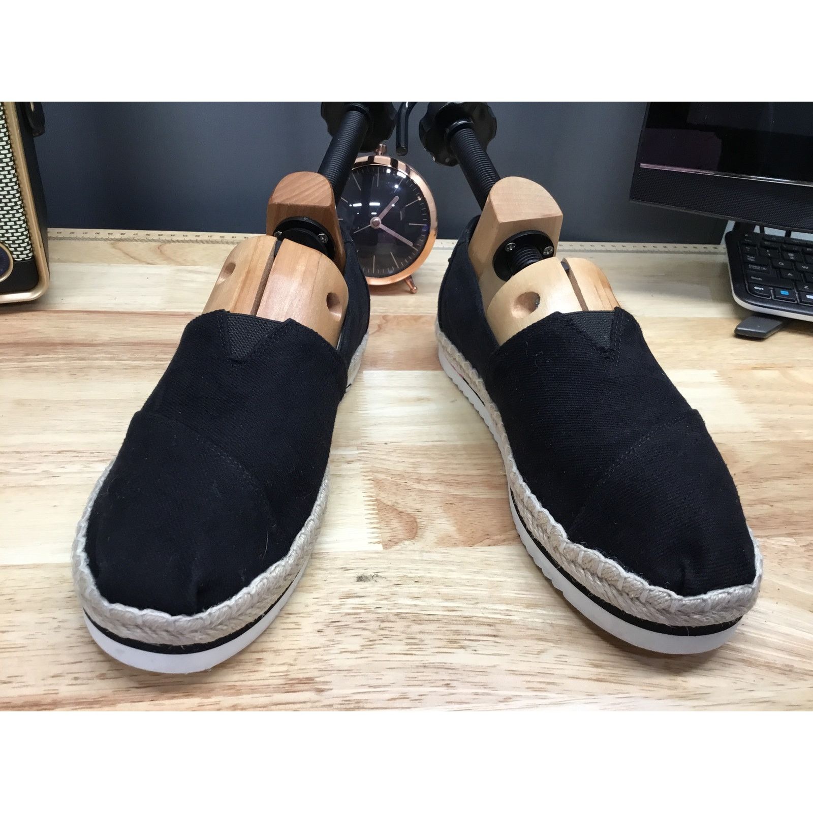 Toms Alpargata Platform Rope Women's Black Comfort Shoes 9.5