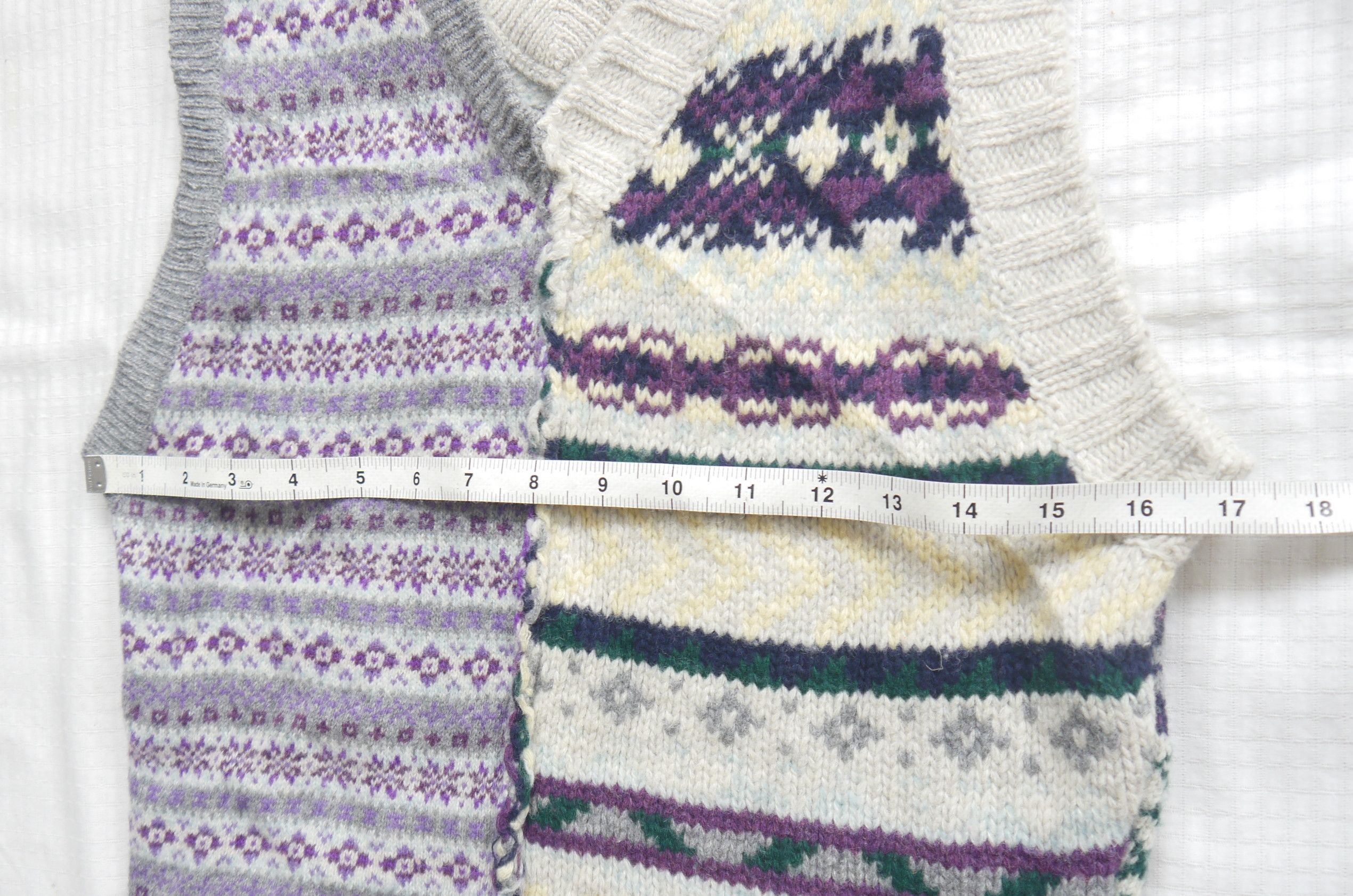 Japanese Brand (J721) Beams Boy Maturely Purple Gray V neck Fair Isle Style Size S / US 4 / IT 40 - 13 Thumbnail