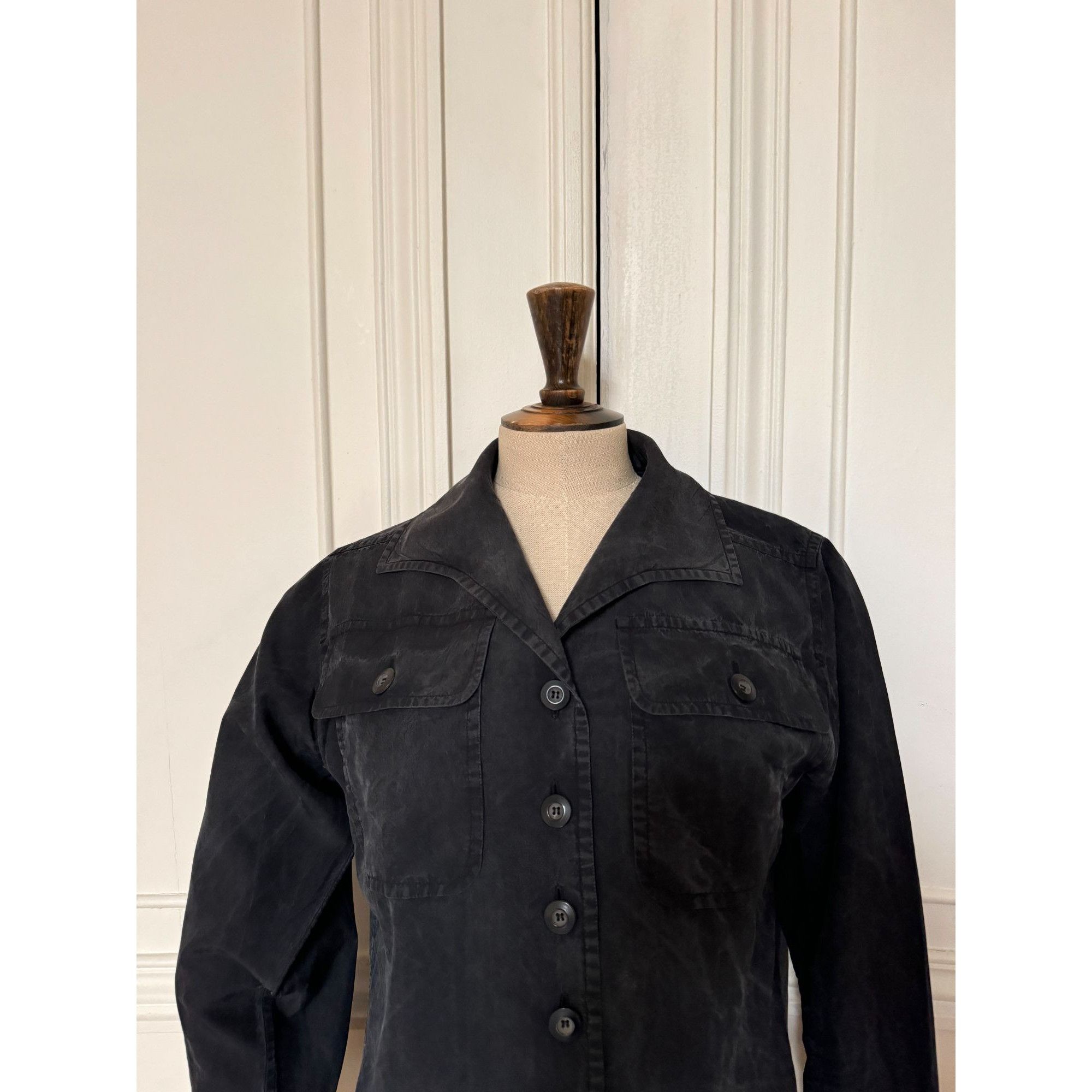 Yves Saint Laurent Haute Couture Black Silk Size M / US 6-8 / IT 42-44 - 3 Thumbnail