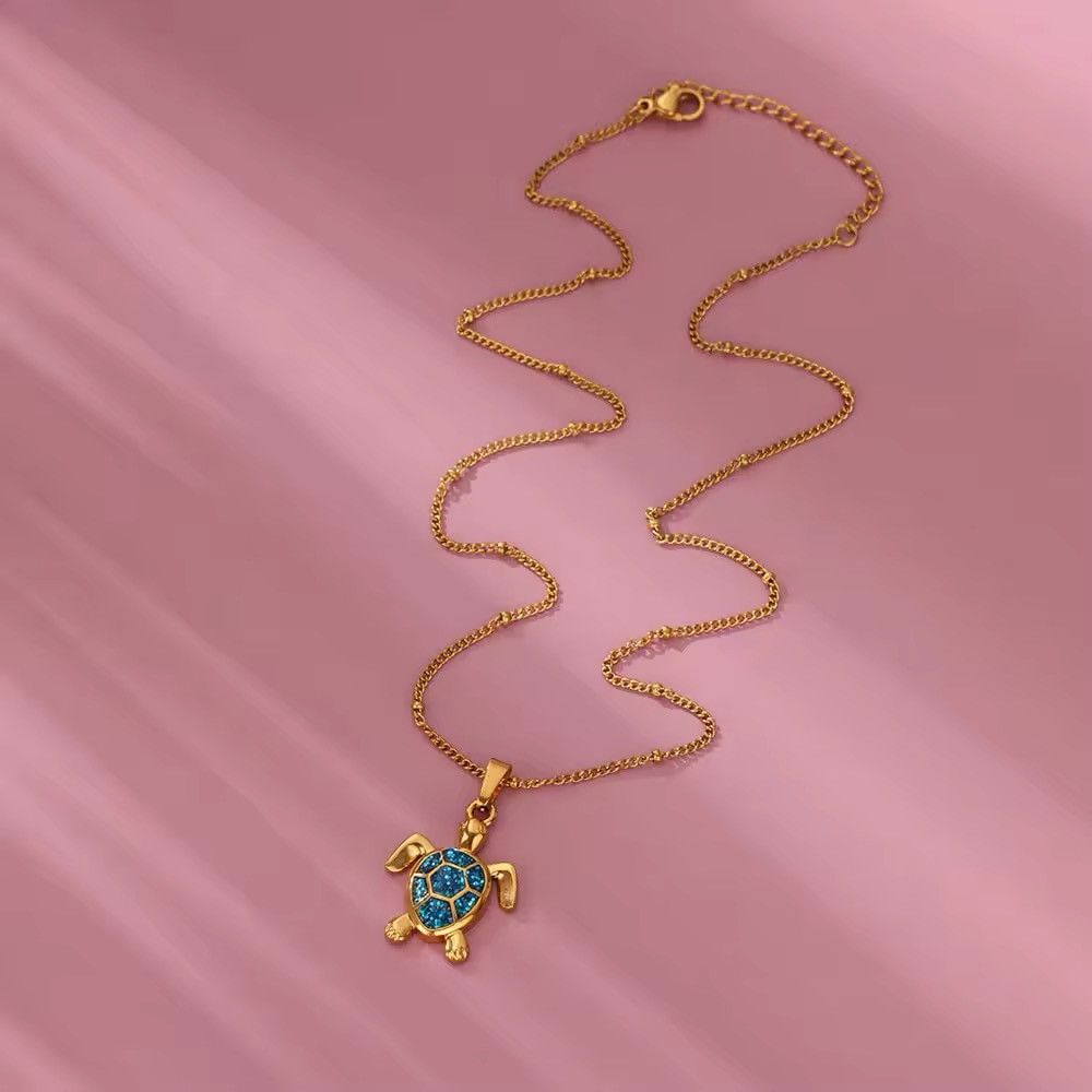 Vintage Vintage Blue Turtle Necklace Size ONE SIZE - 3 Thumbnail