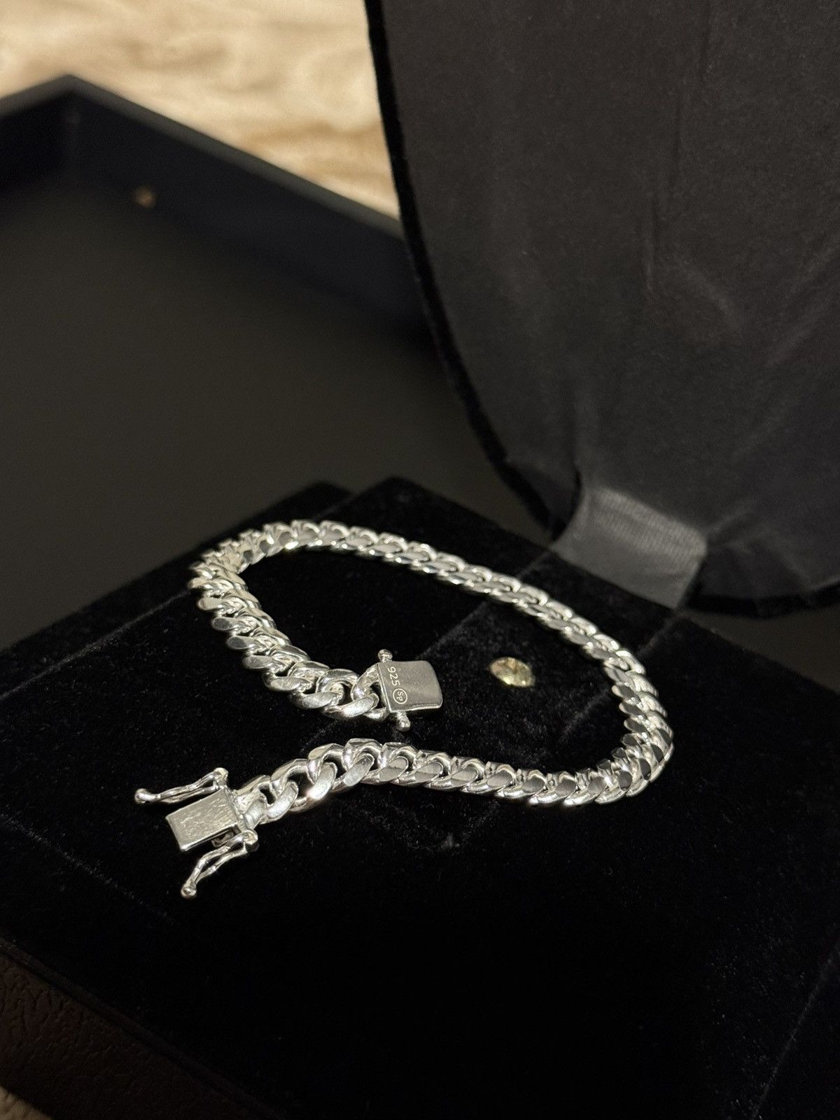 Designer Miami Cuban Bracelet 7.4mm 925 Pure Silver Size ONE SIZE - 2 Thumbnail