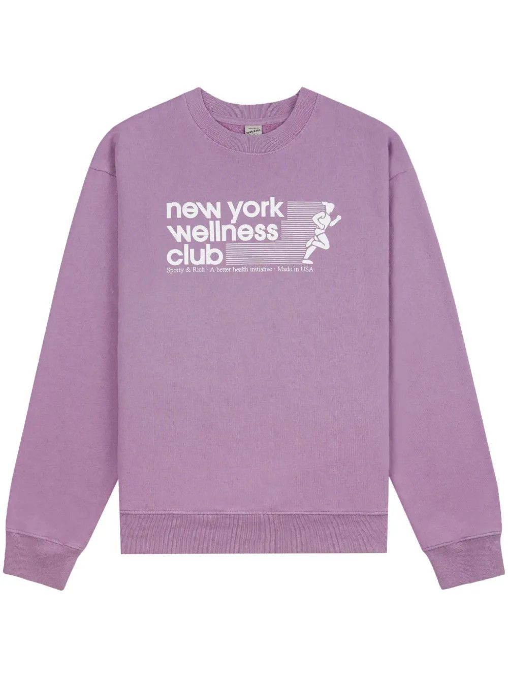 Sporty & Rich o1mle0525 USA Wellness Club Crewneck Sweatshirt in Purple Size XS / US 0-2 / IT 36-38 - 1 Thumbnail
