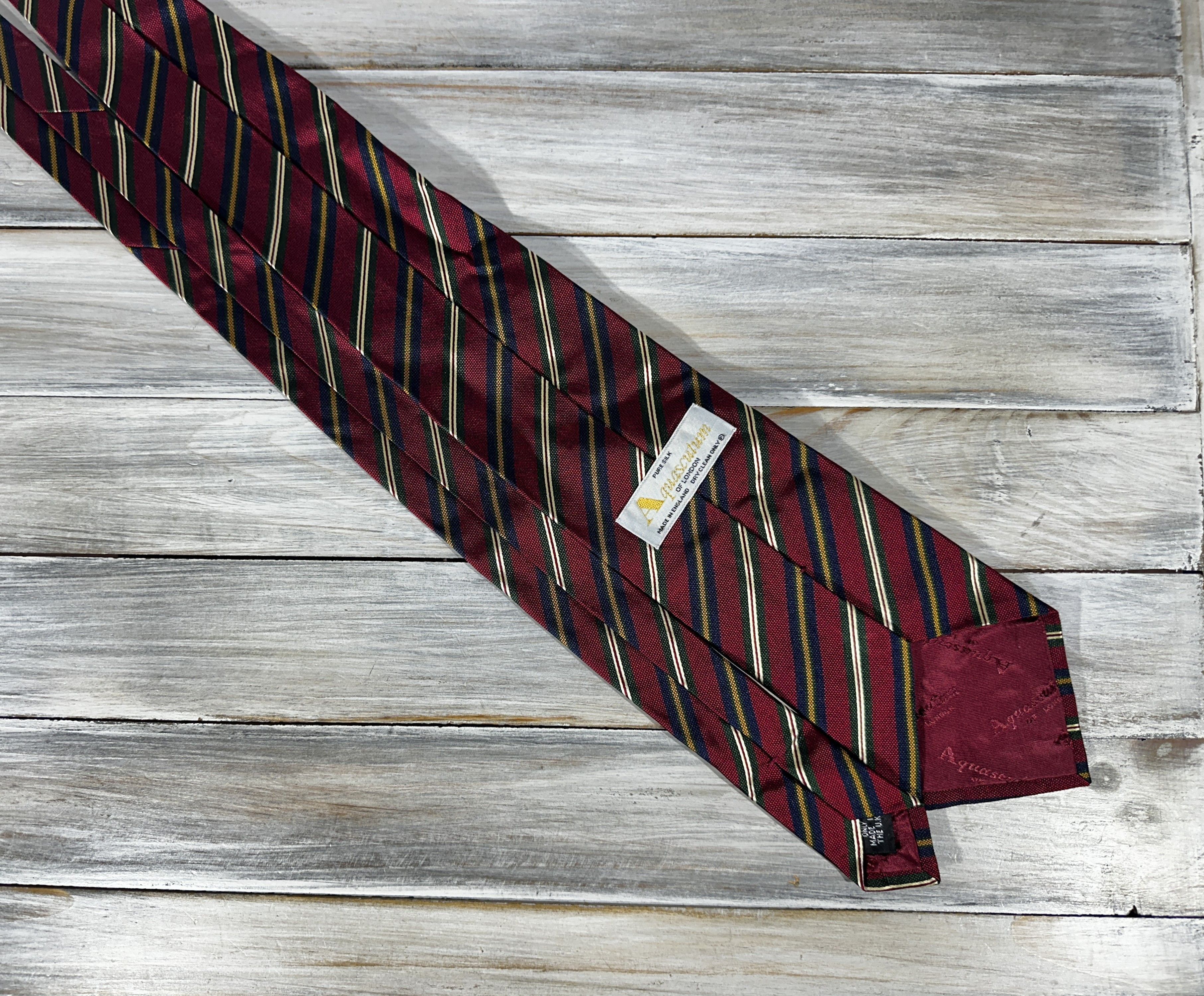 Aquascutum AQUASCUTUM Of London Made In England Silk Striped Tie Luxury Size ONE SIZE - 4 Thumbnail